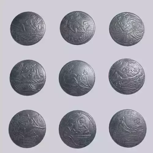 Gameready Spintria Ancient Roman Tokens Asset