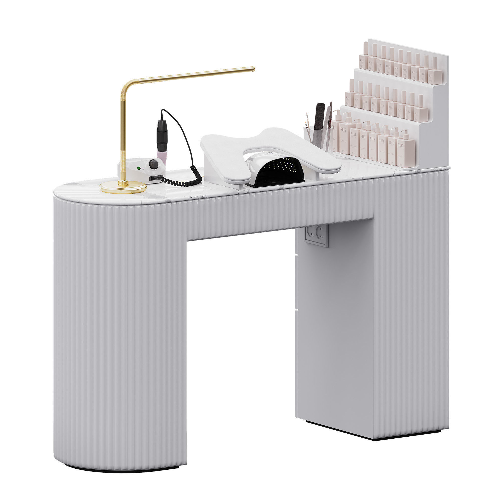 White manicure nail table Yoocell 3D model_1