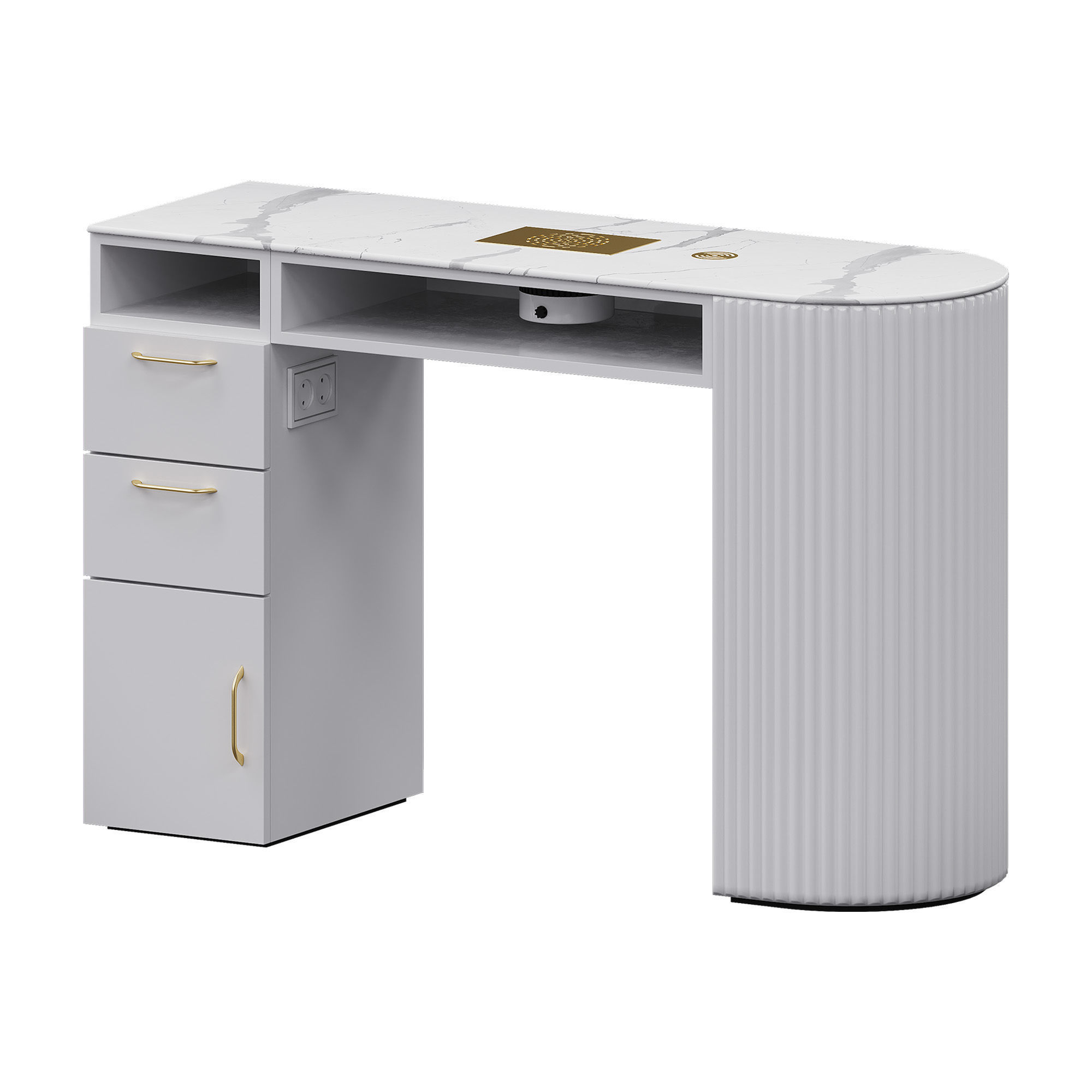 White manicure nail table Yoocell 3D model_3