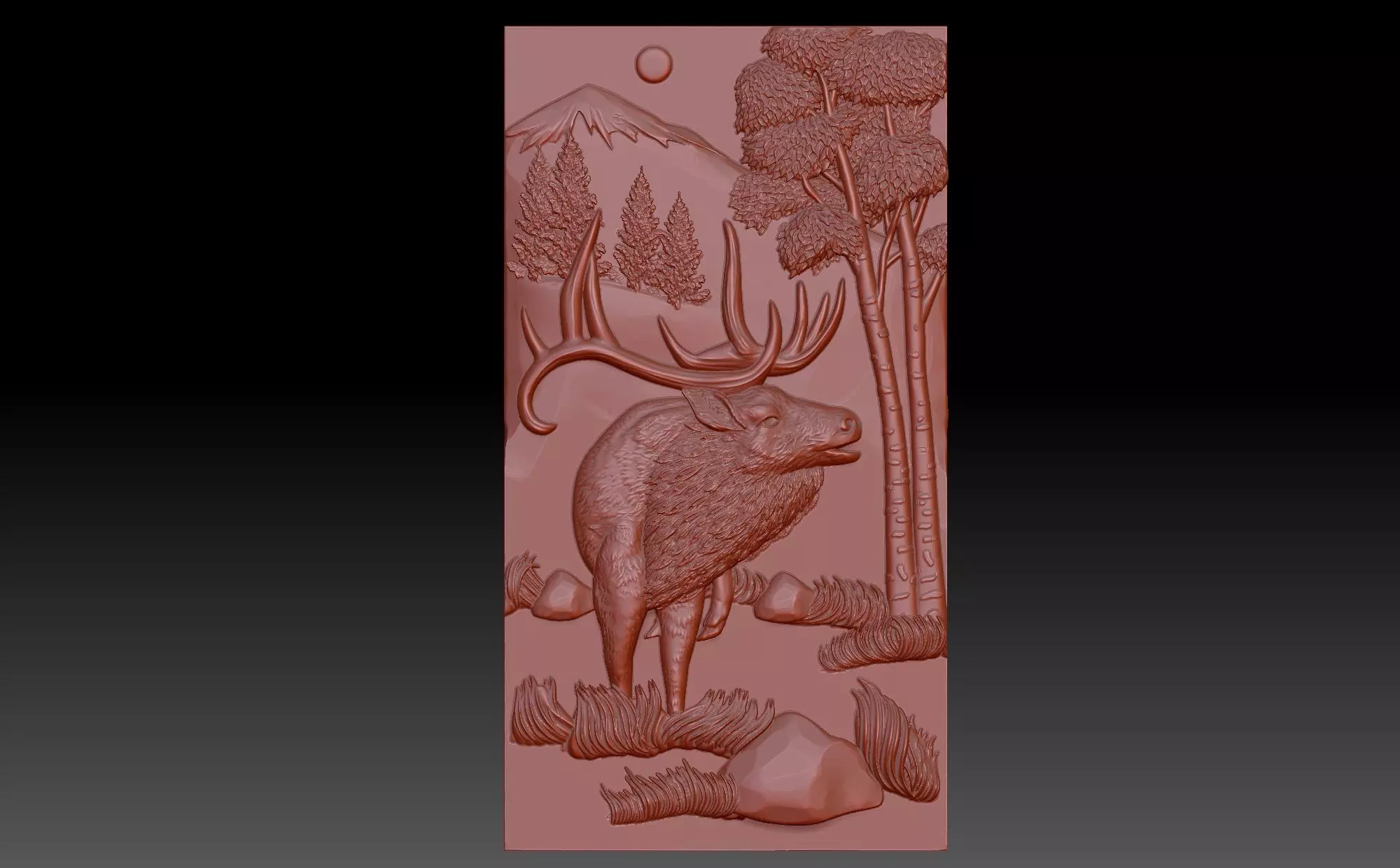 Forest deer 3D print model_0