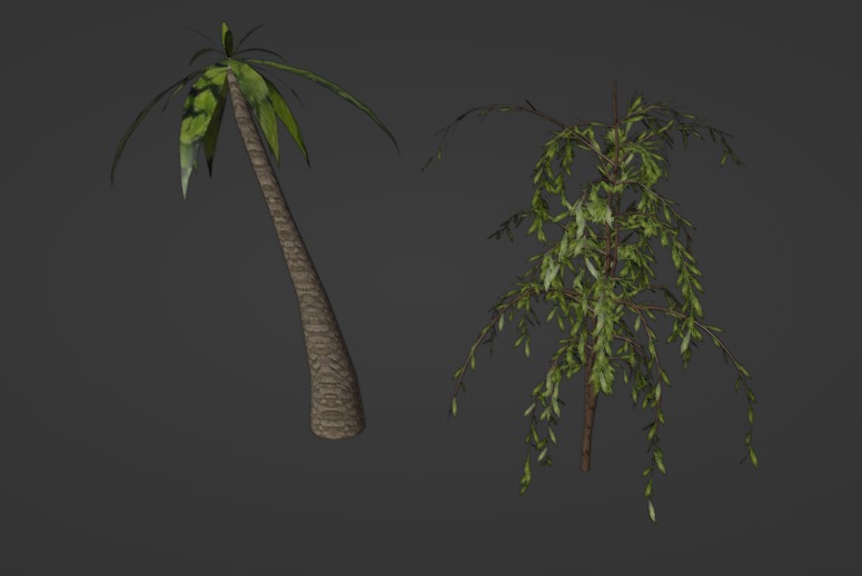 palm and tree Free low-poly 3D model_1