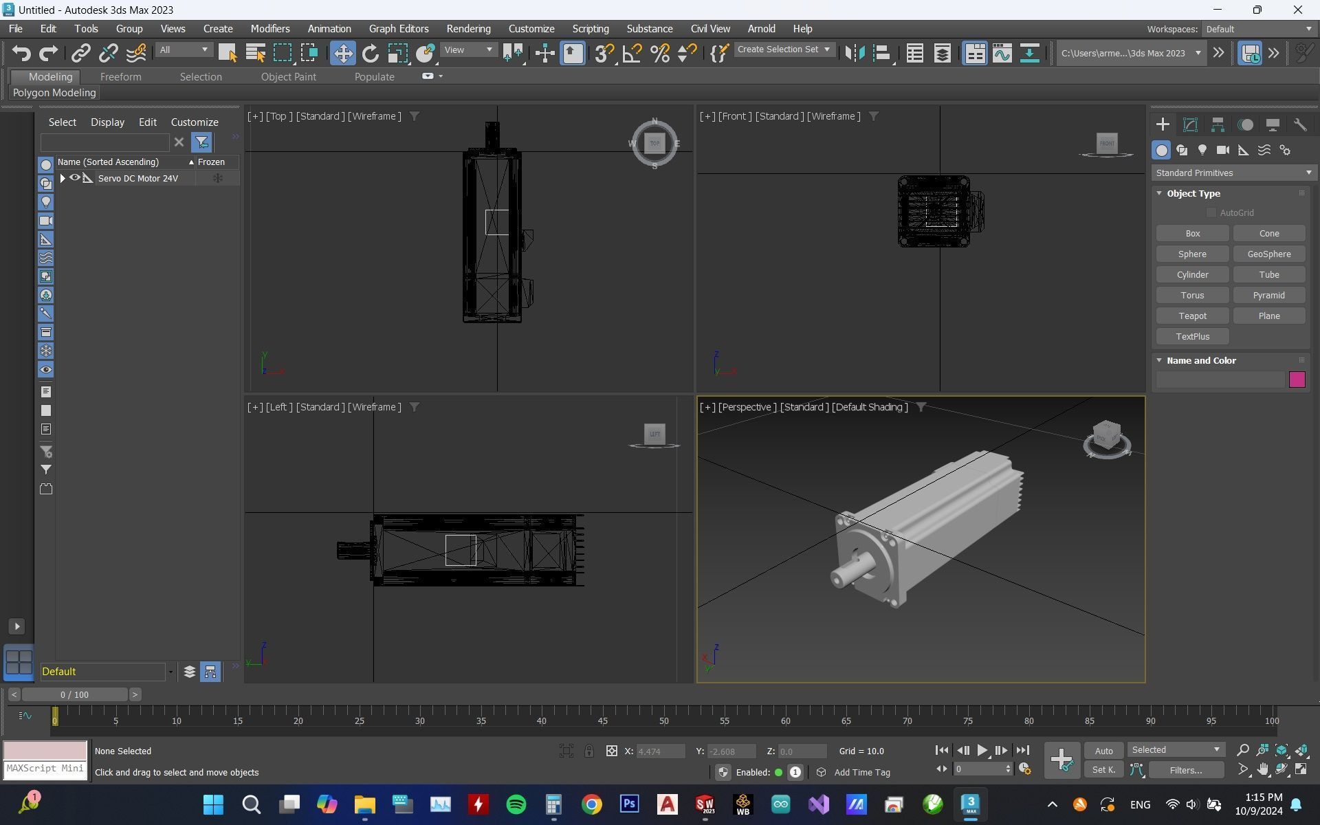 Servo DC Motor 24V 3D model_8
