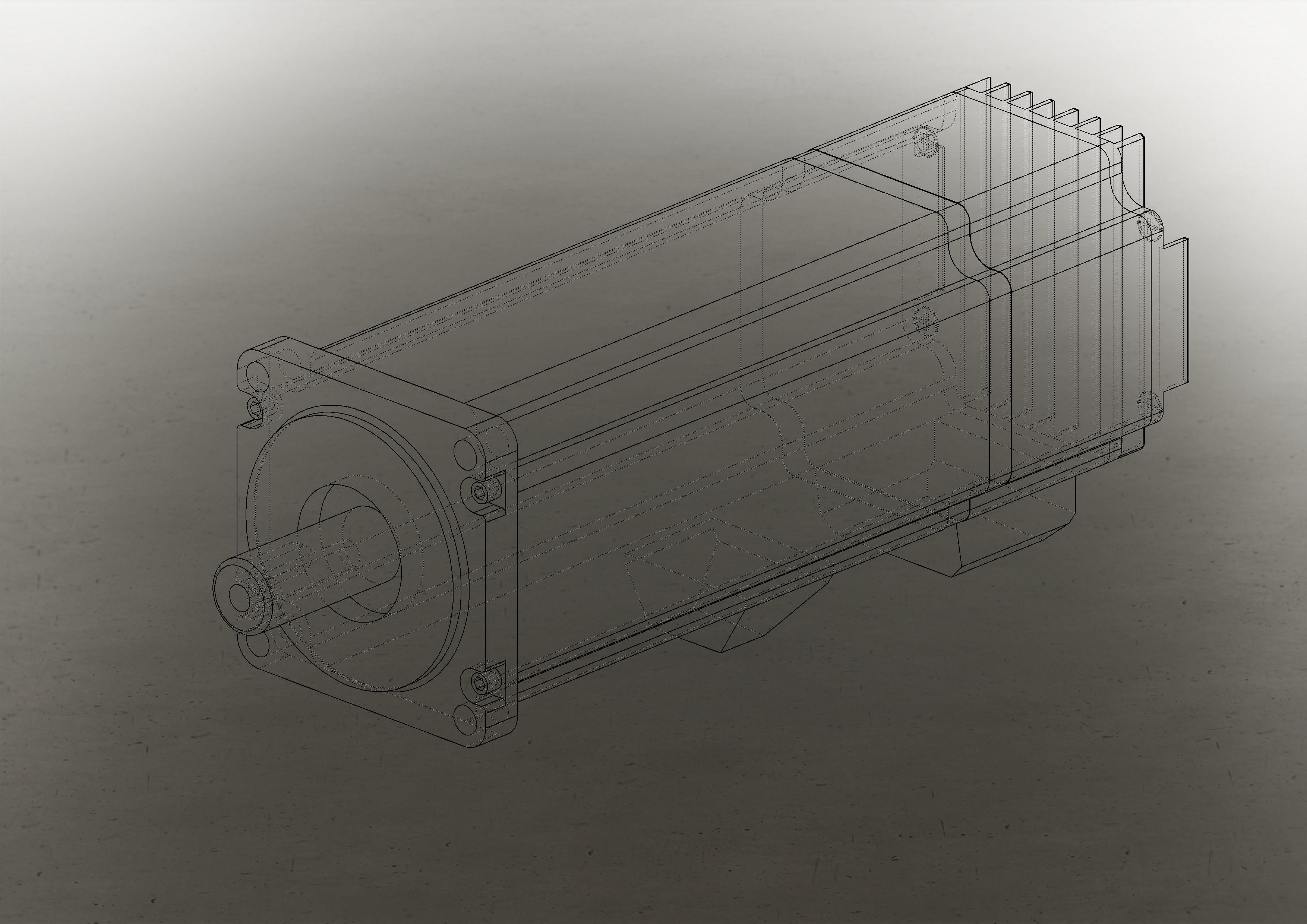Servo DC Motor 24V 3D model_6