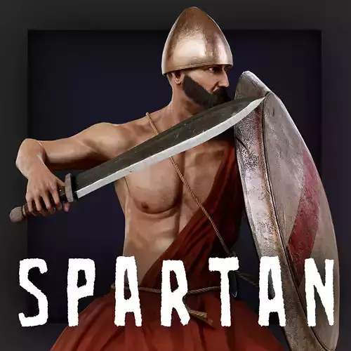Spartan ilote warrior Low-poly 3D model