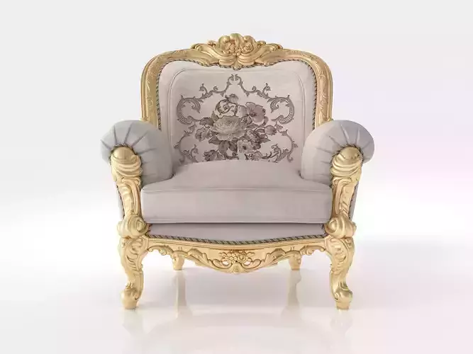 Exquisite handcarved armchair by Modenese