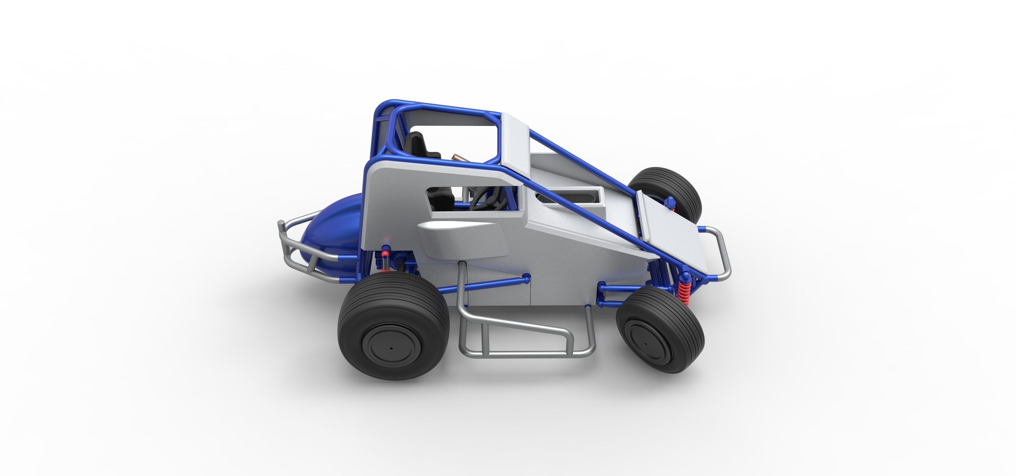 Midget car while turning Scale 1 to 25 3D print model_23