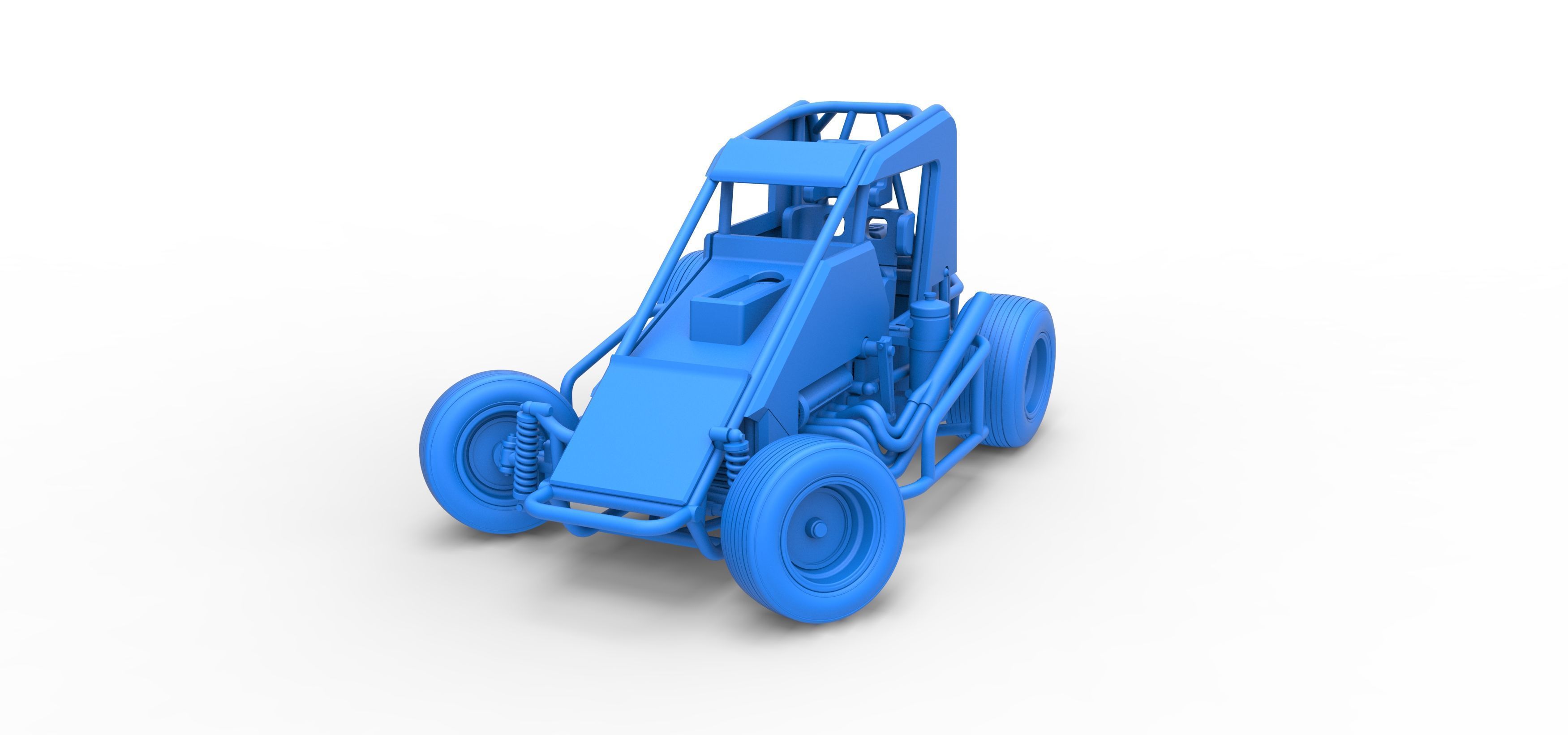 Midget car while turning Scale 1 to 25 3D print model_32