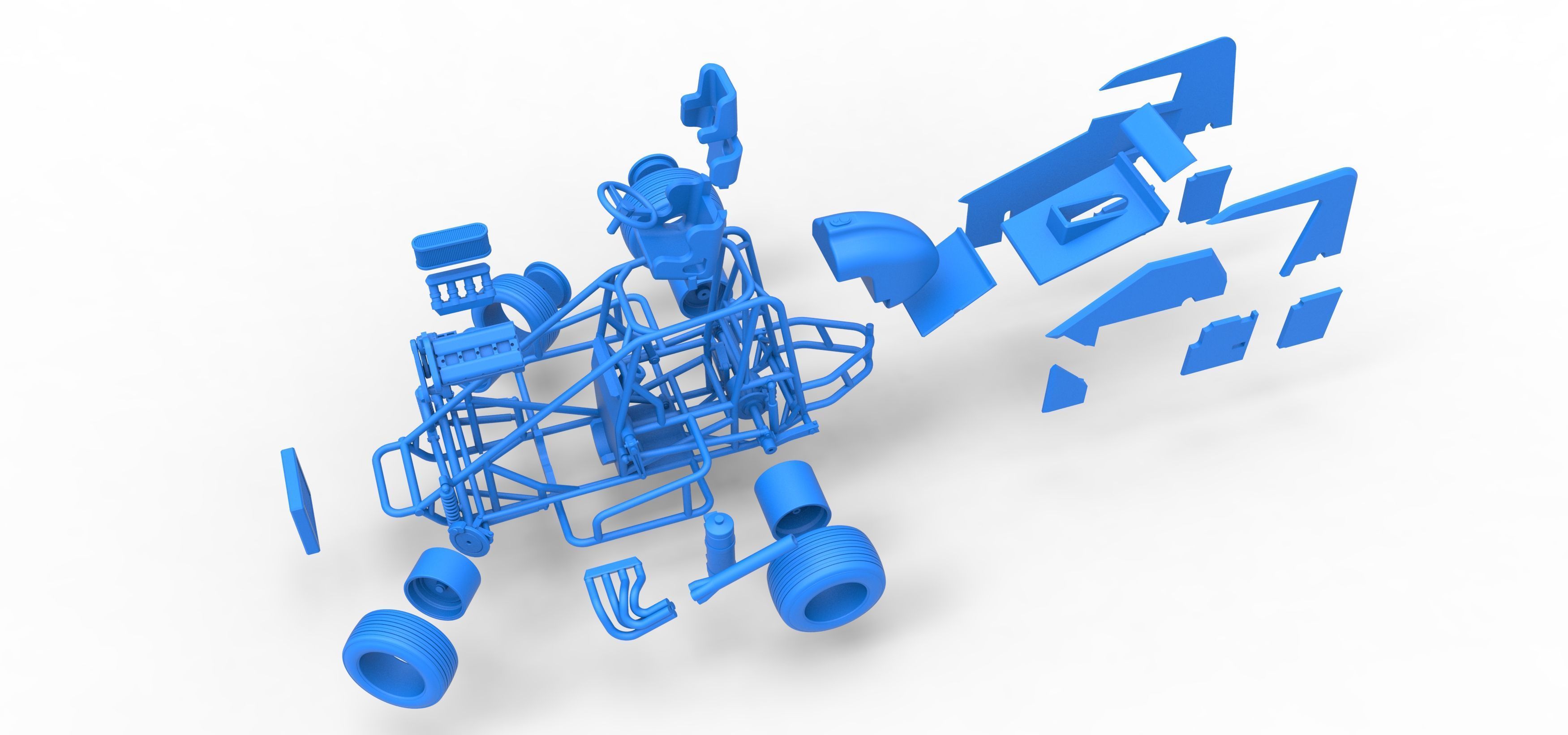 Midget car while turning Scale 1 to 25 3D print model_56