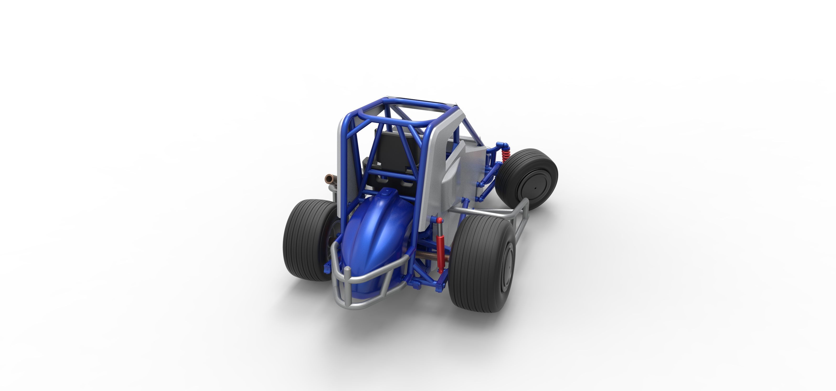 Midget car while turning Scale 1 to 25 3D print model_18