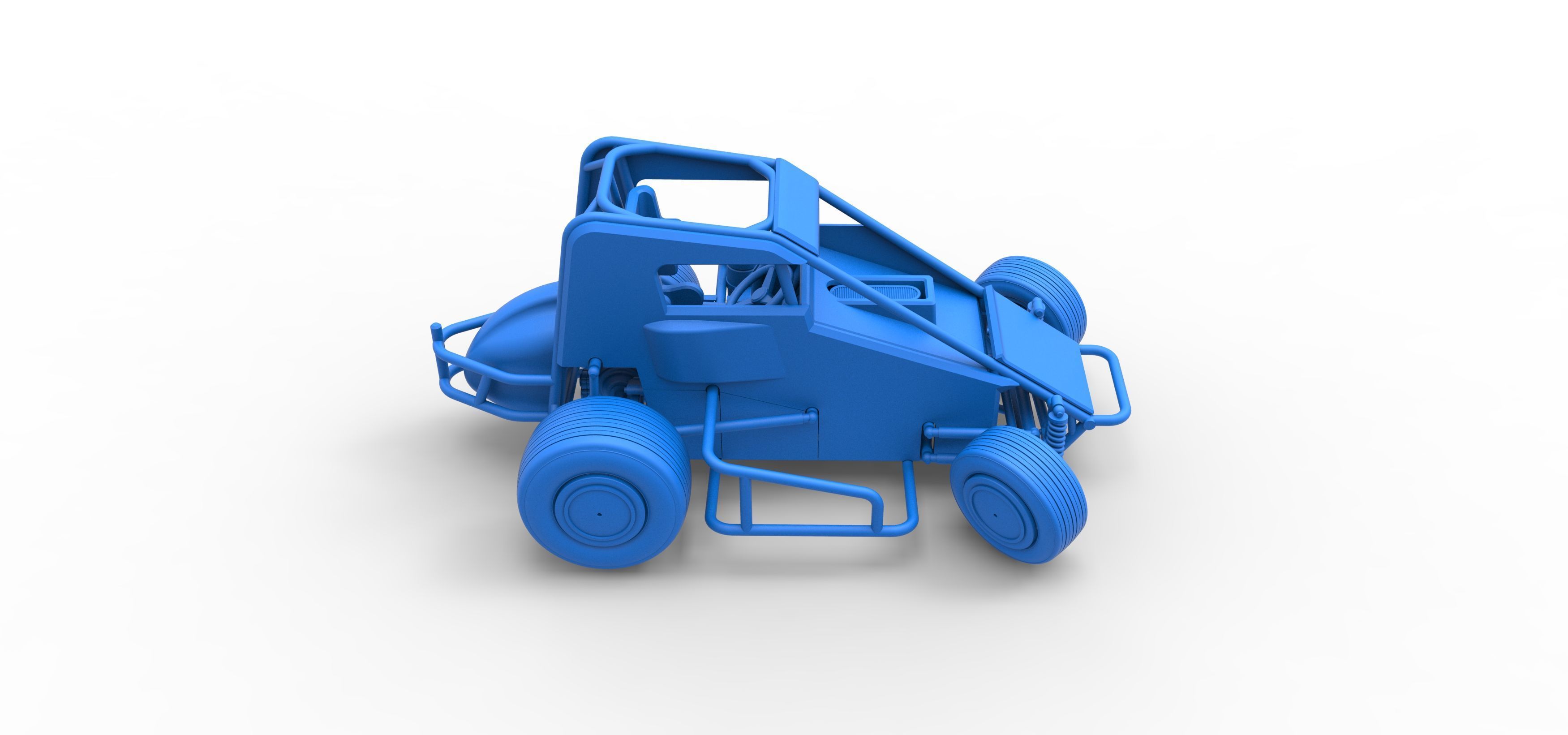 Midget car while turning Scale 1 to 25 3D print model_50