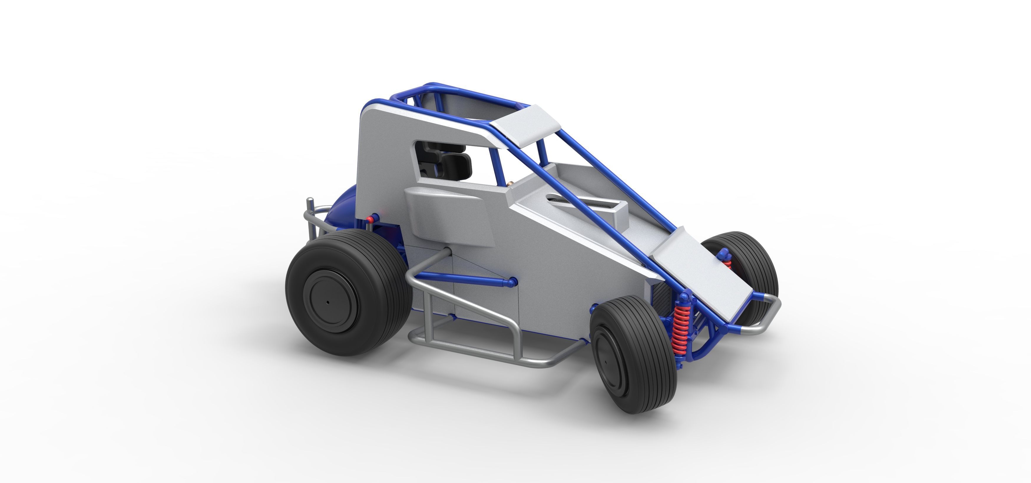 Midget car while turning Scale 1 to 25 3D print model_24