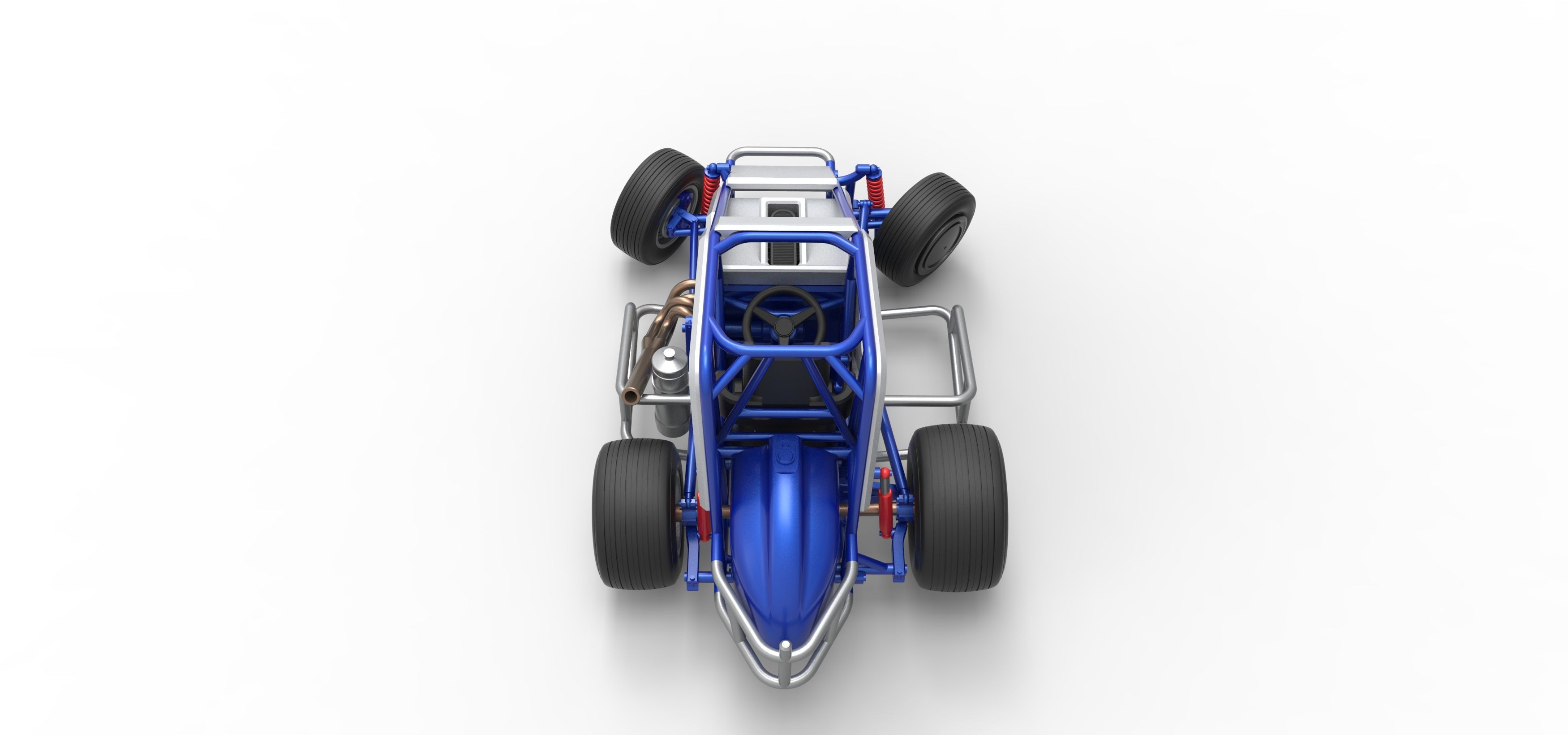 Midget car while turning Scale 1 to 25 3D print model_17