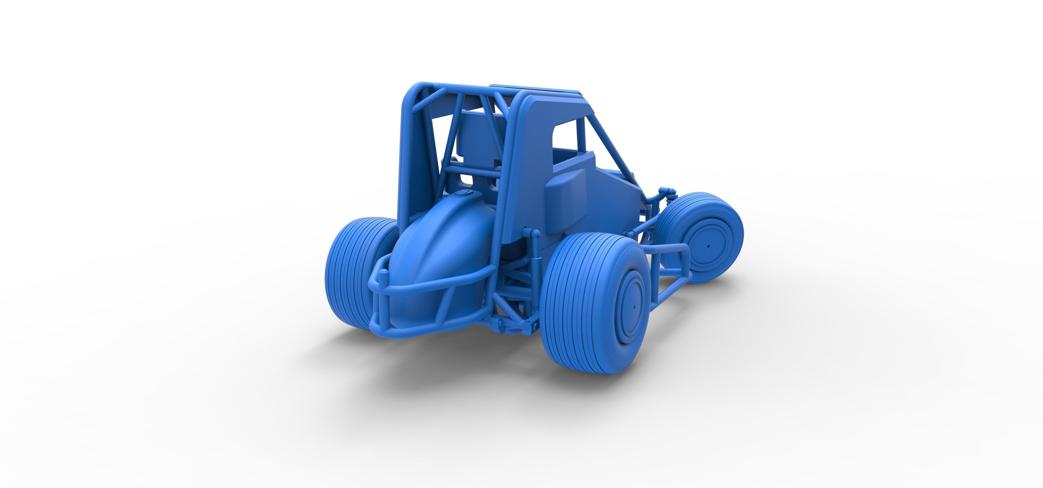 Midget car while turning Scale 1 to 25 3D print model_45