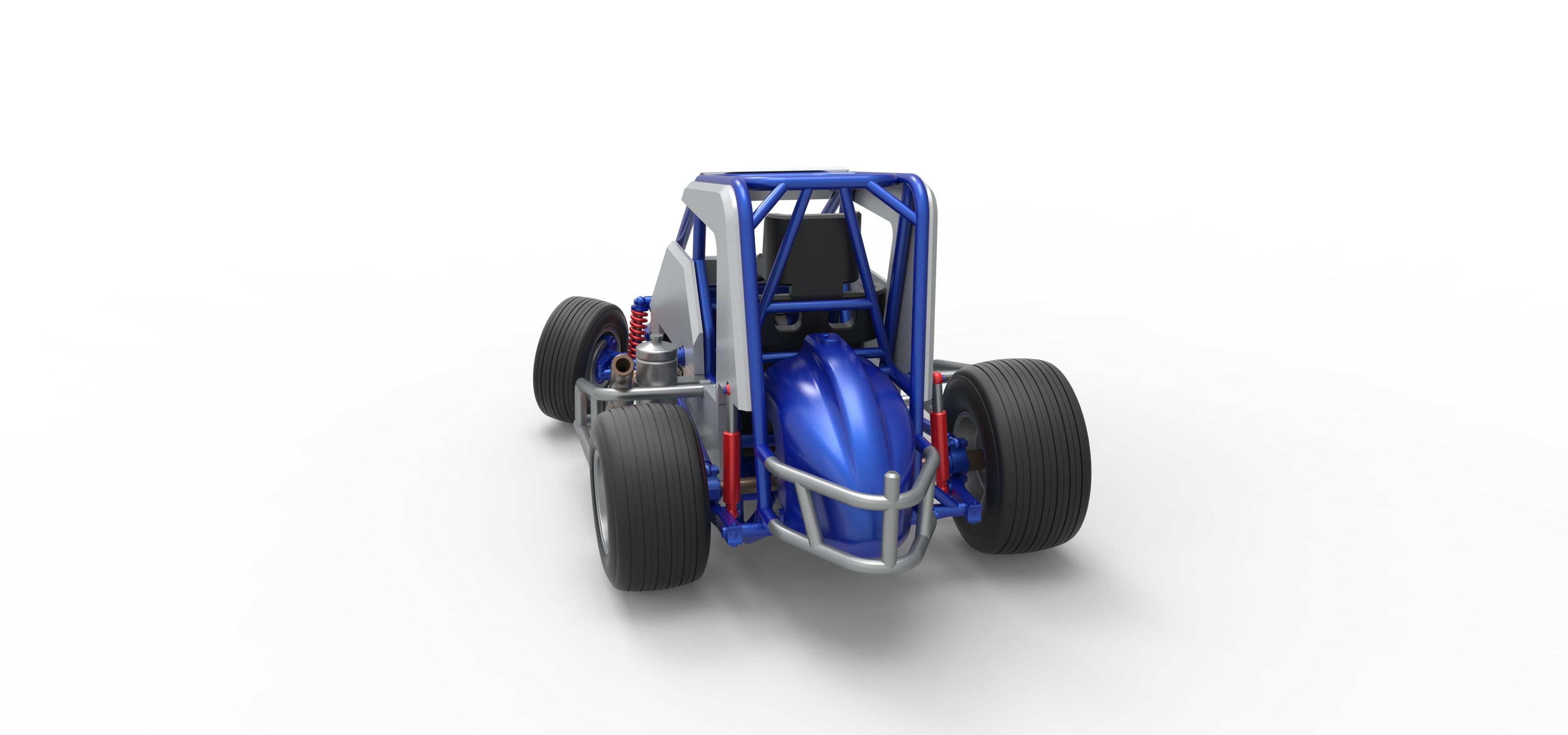 Midget car while turning Scale 1 to 25 3D print model_14