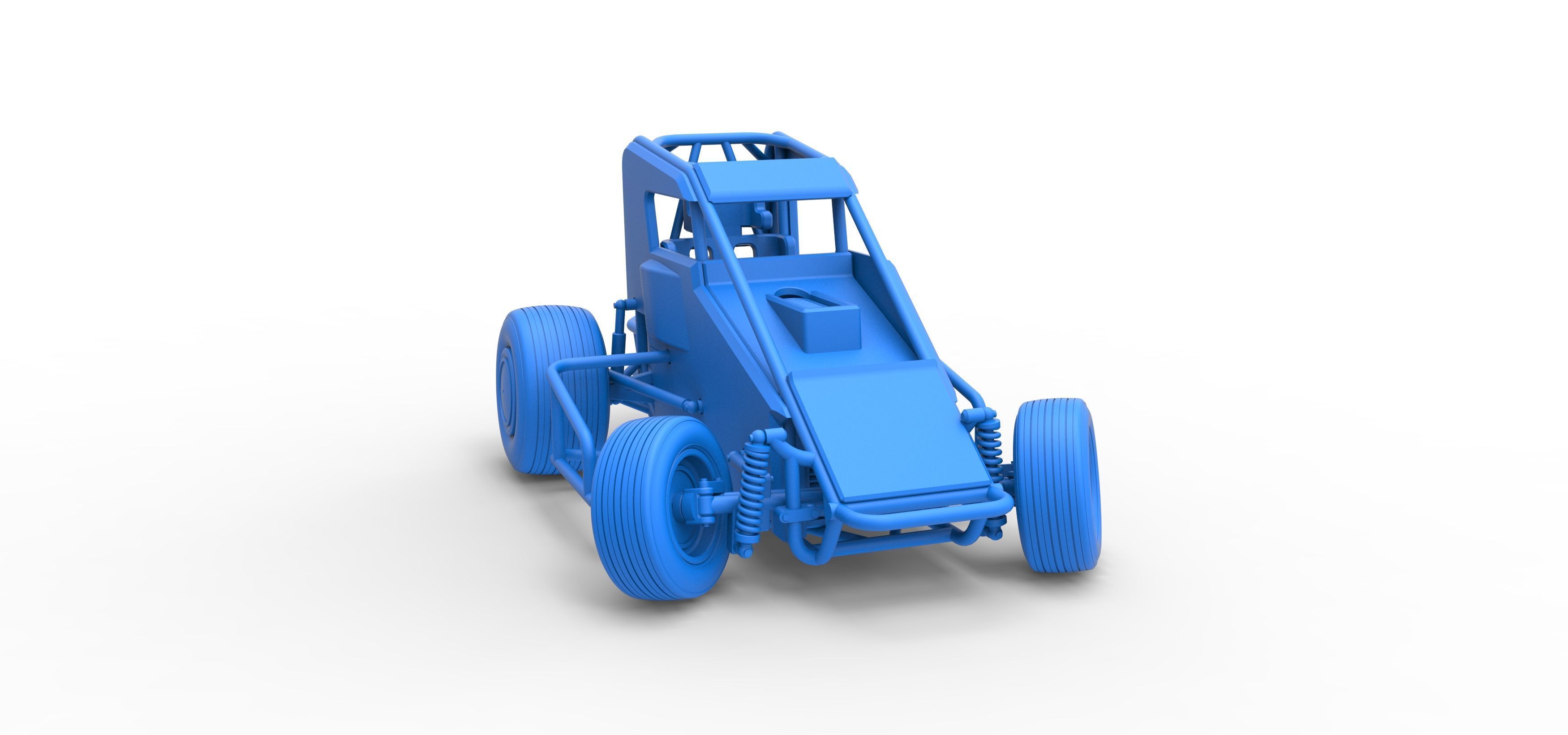 Midget car while turning Scale 1 to 25 3D print model_53