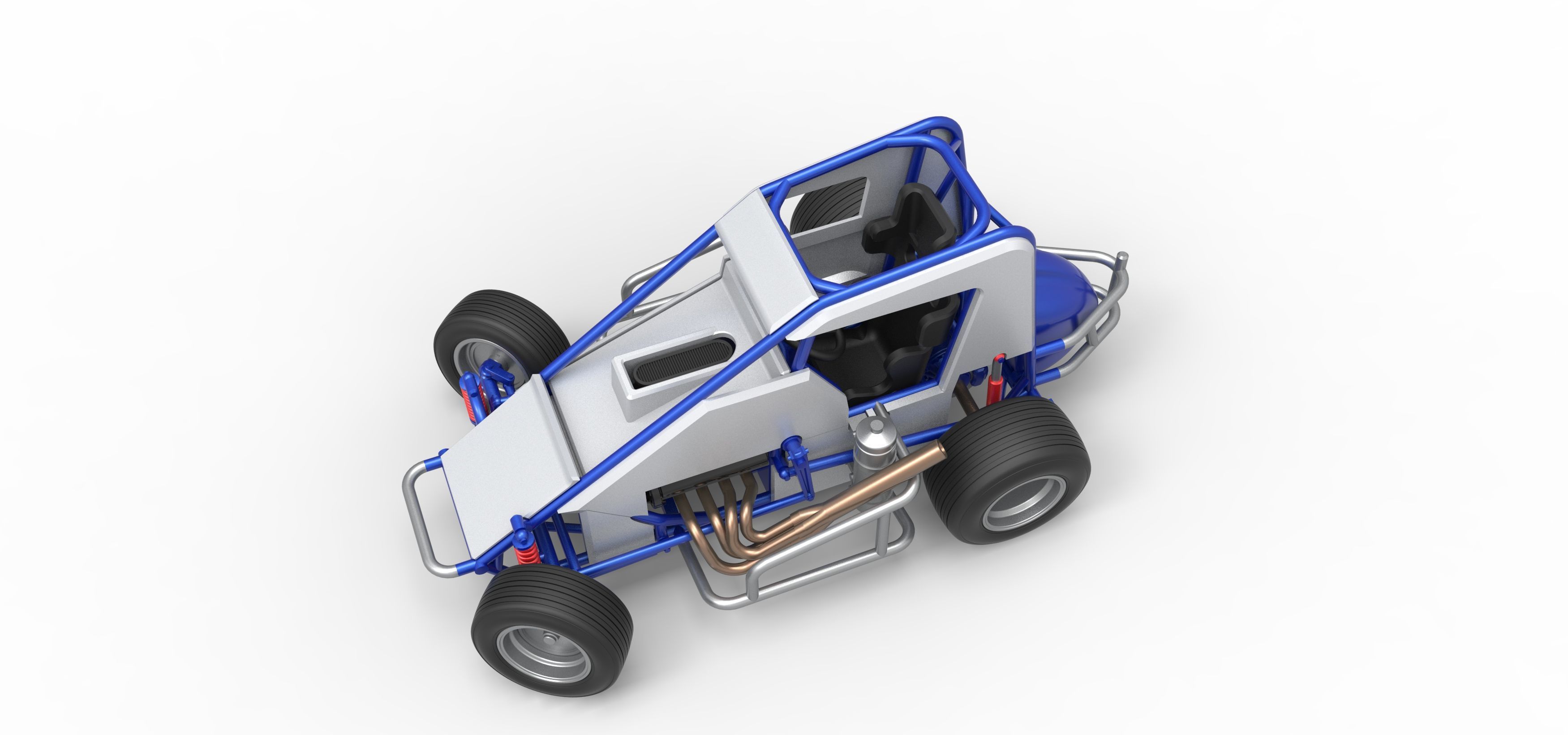 Midget car while turning Scale 1 to 25 3D print model_4