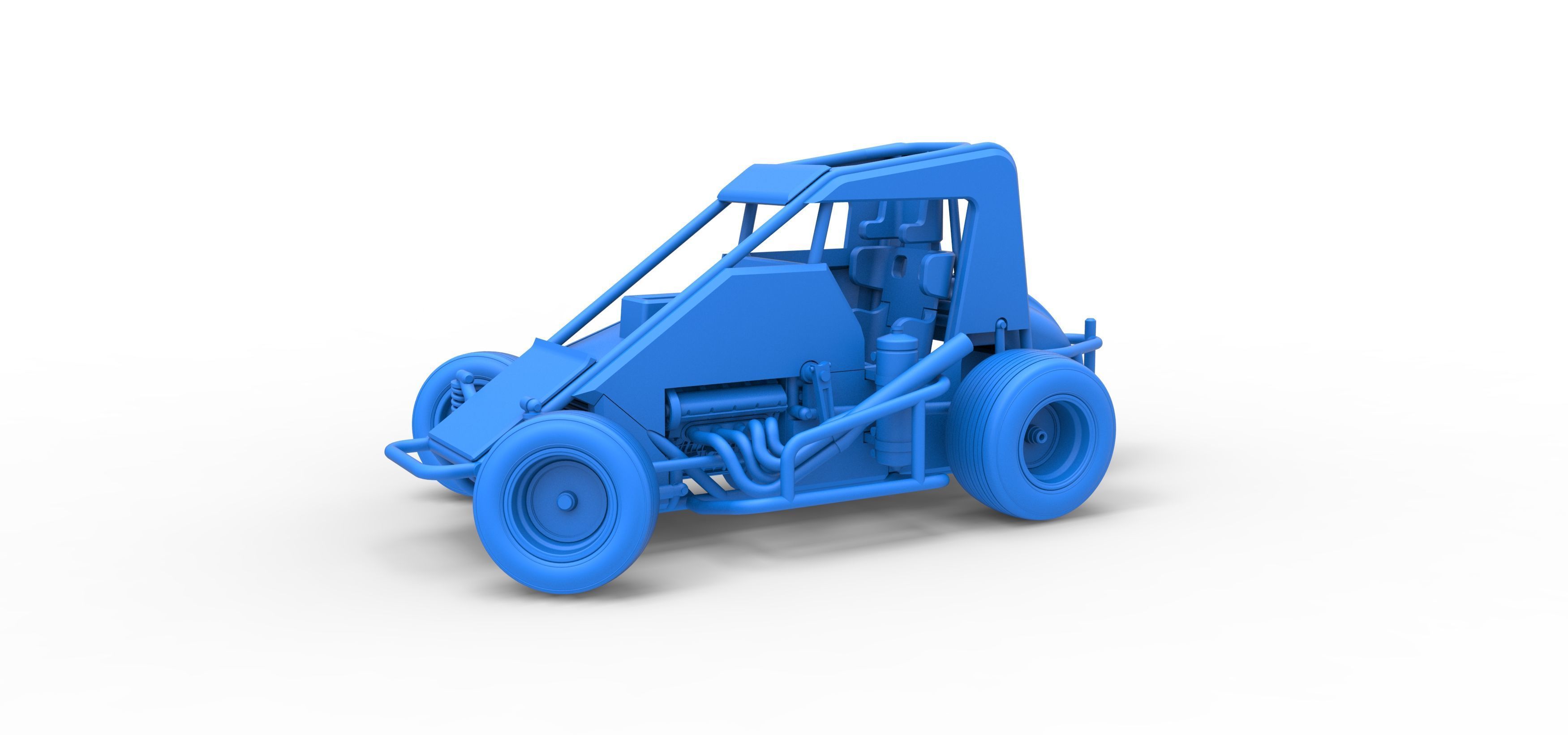 Midget car while turning Scale 1 to 25 3D print model_28