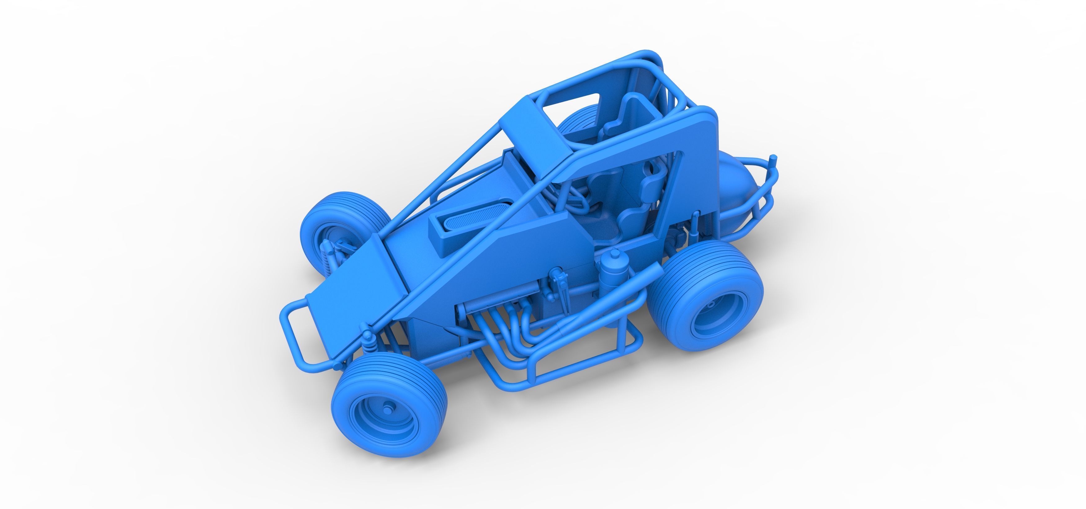 Midget car while turning Scale 1 to 25 3D print model_31
