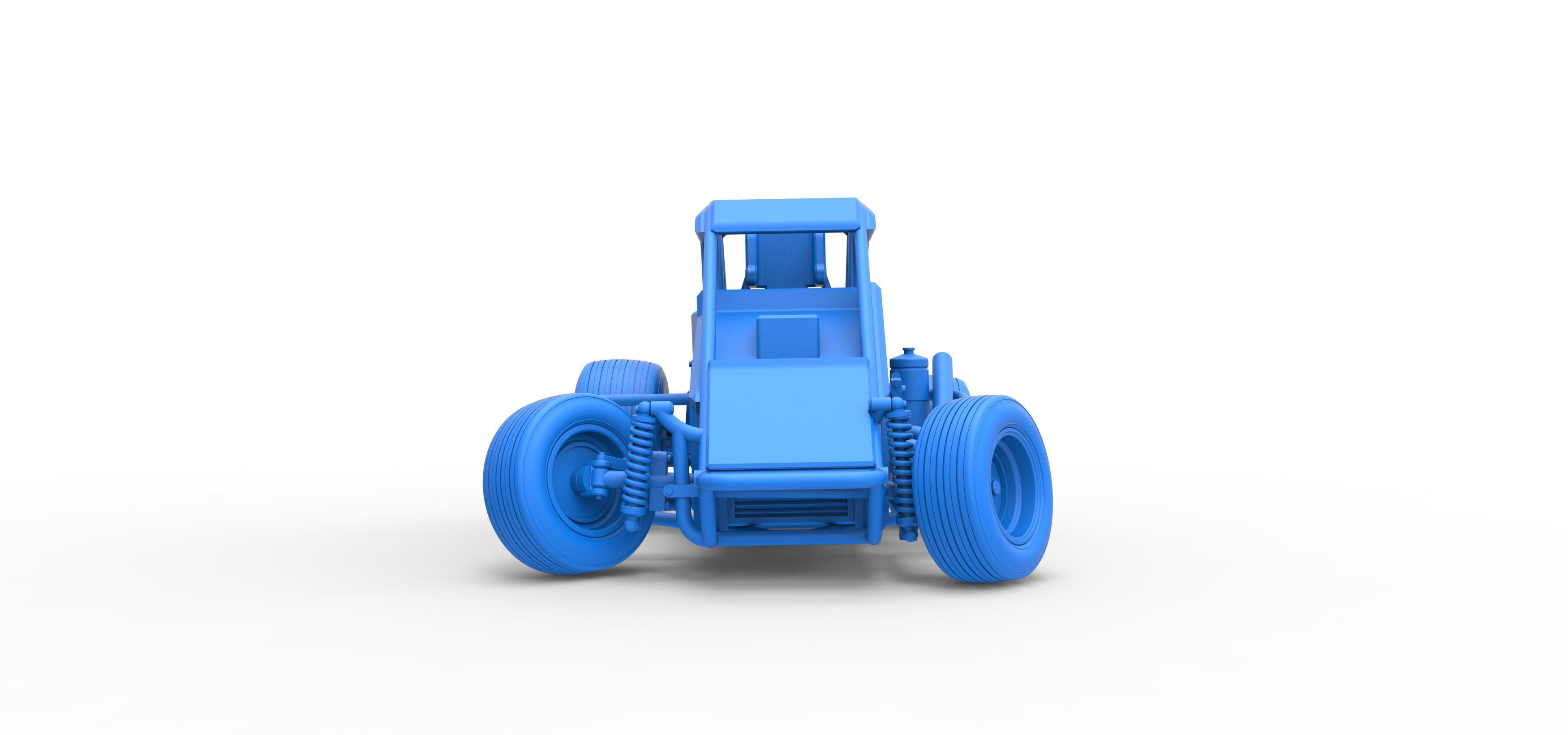 Midget car while turning Scale 1 to 25 3D print model_34