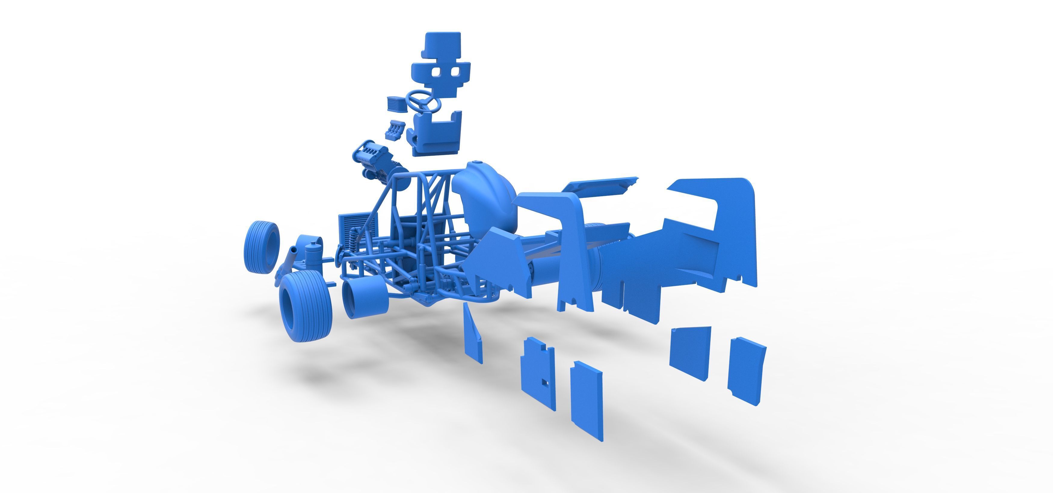 Midget car while turning Scale 1 to 25 3D print model_62