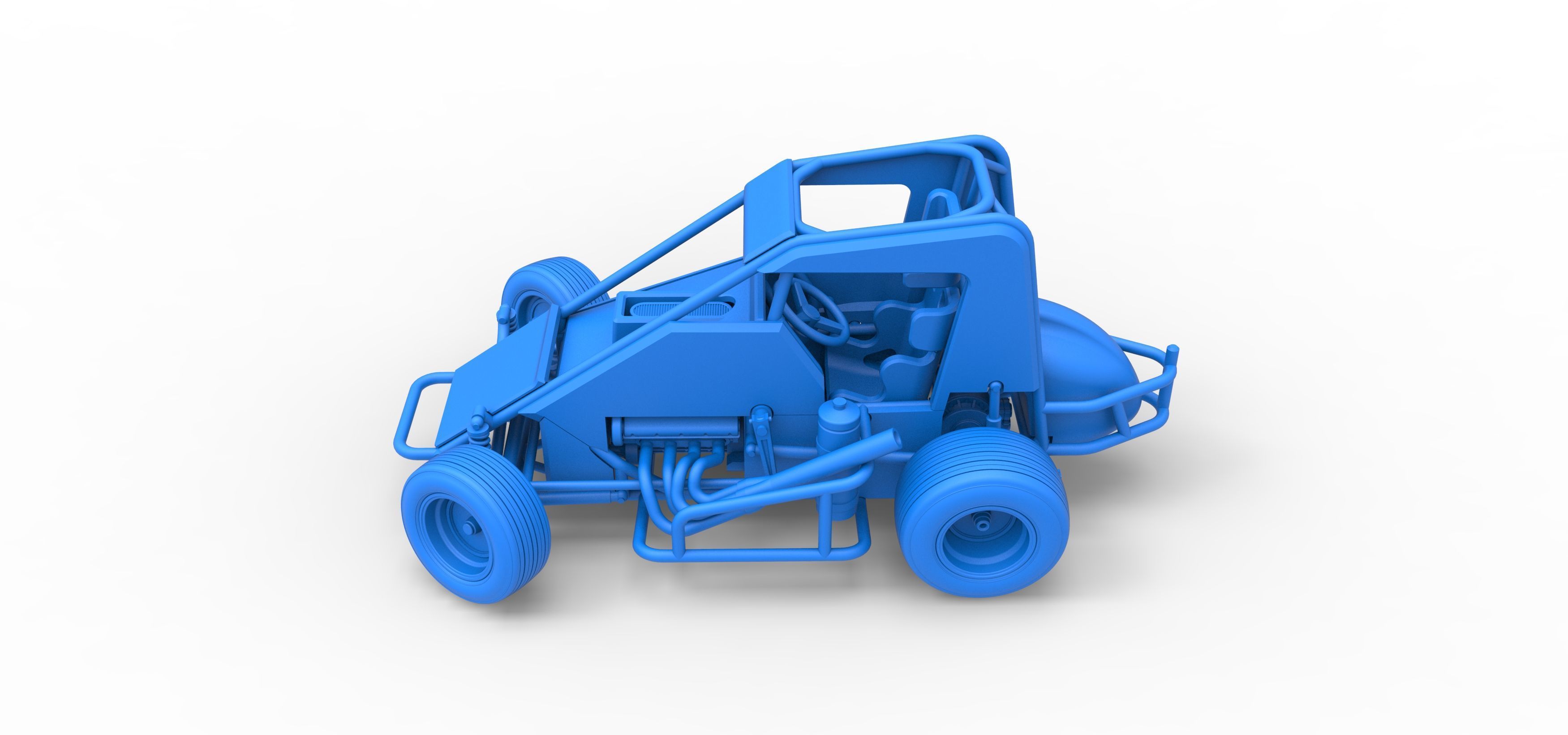 Midget car while turning Scale 1 to 25 3D print model_37