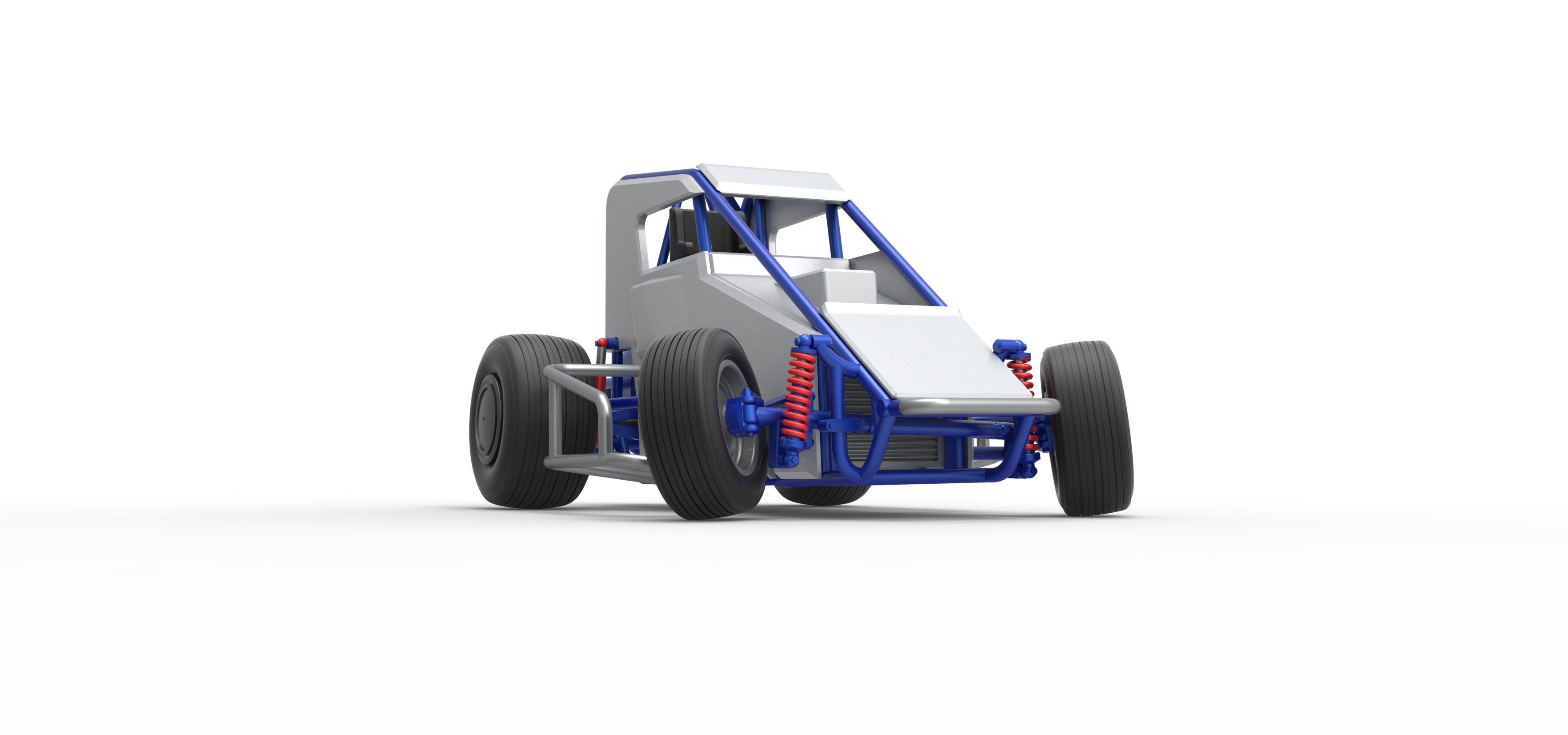 Midget car while turning Scale 1 to 25 3D print model_27
