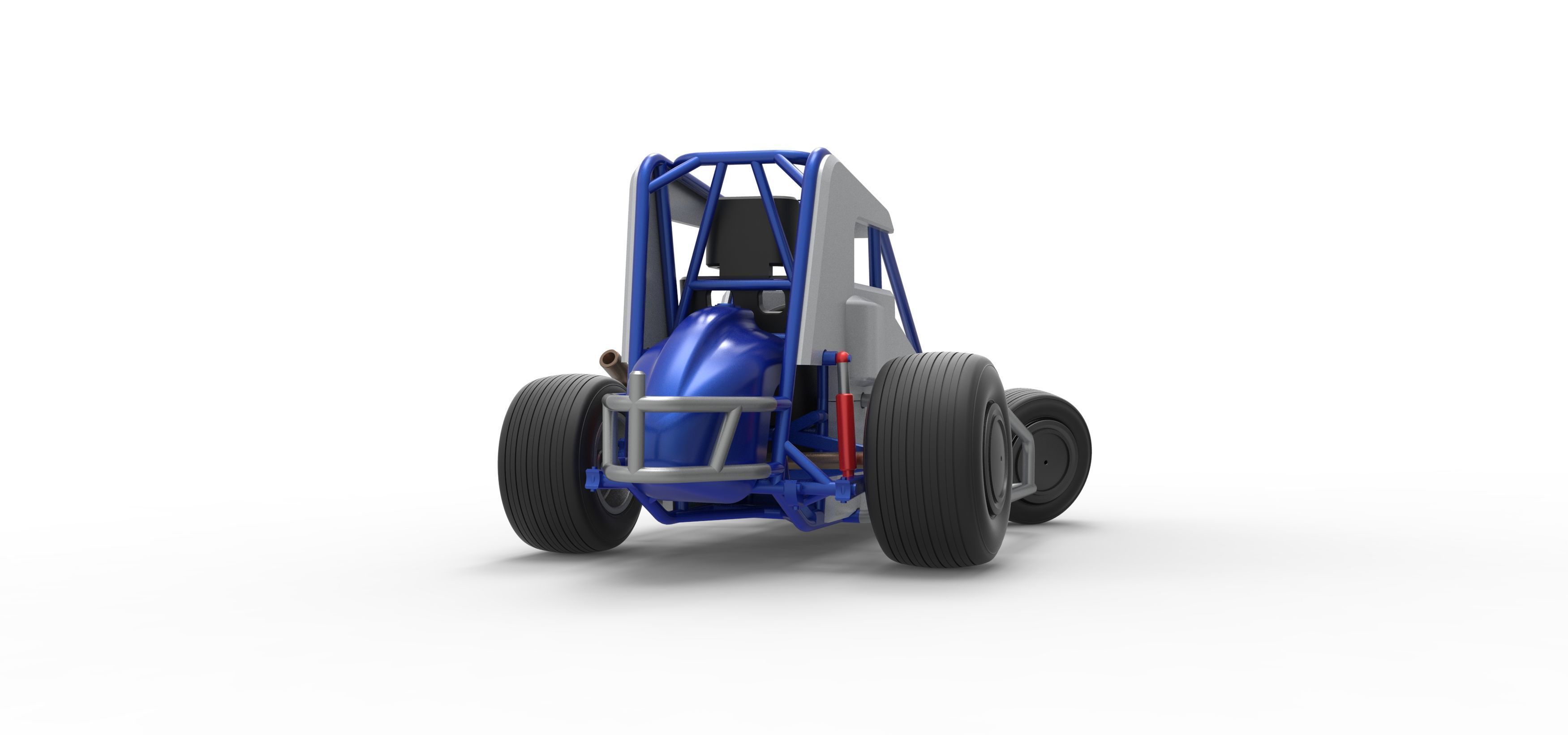 Midget car while turning Scale 1 to 25 3D print model_19