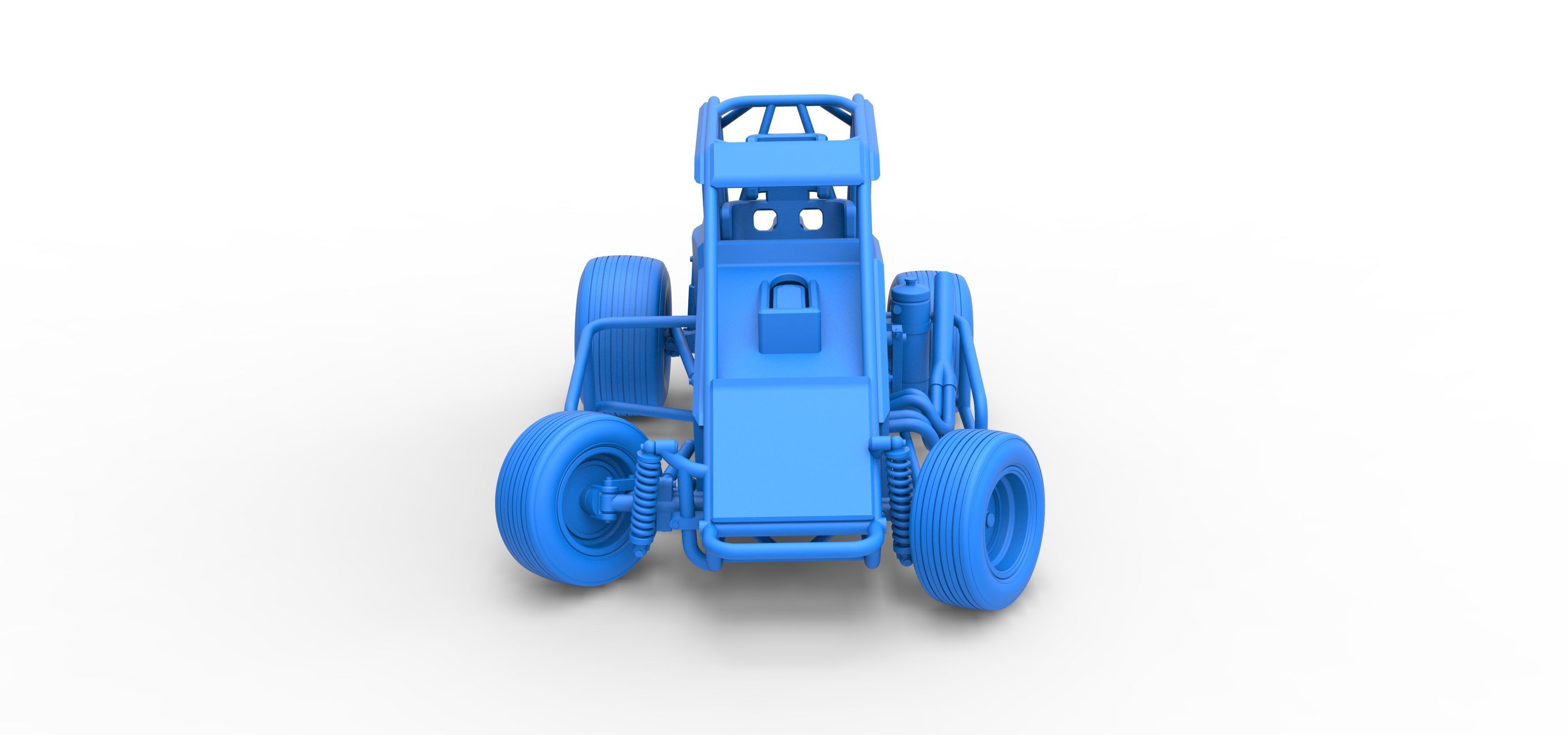 Midget car while turning Scale 1 to 25 3D print model_35