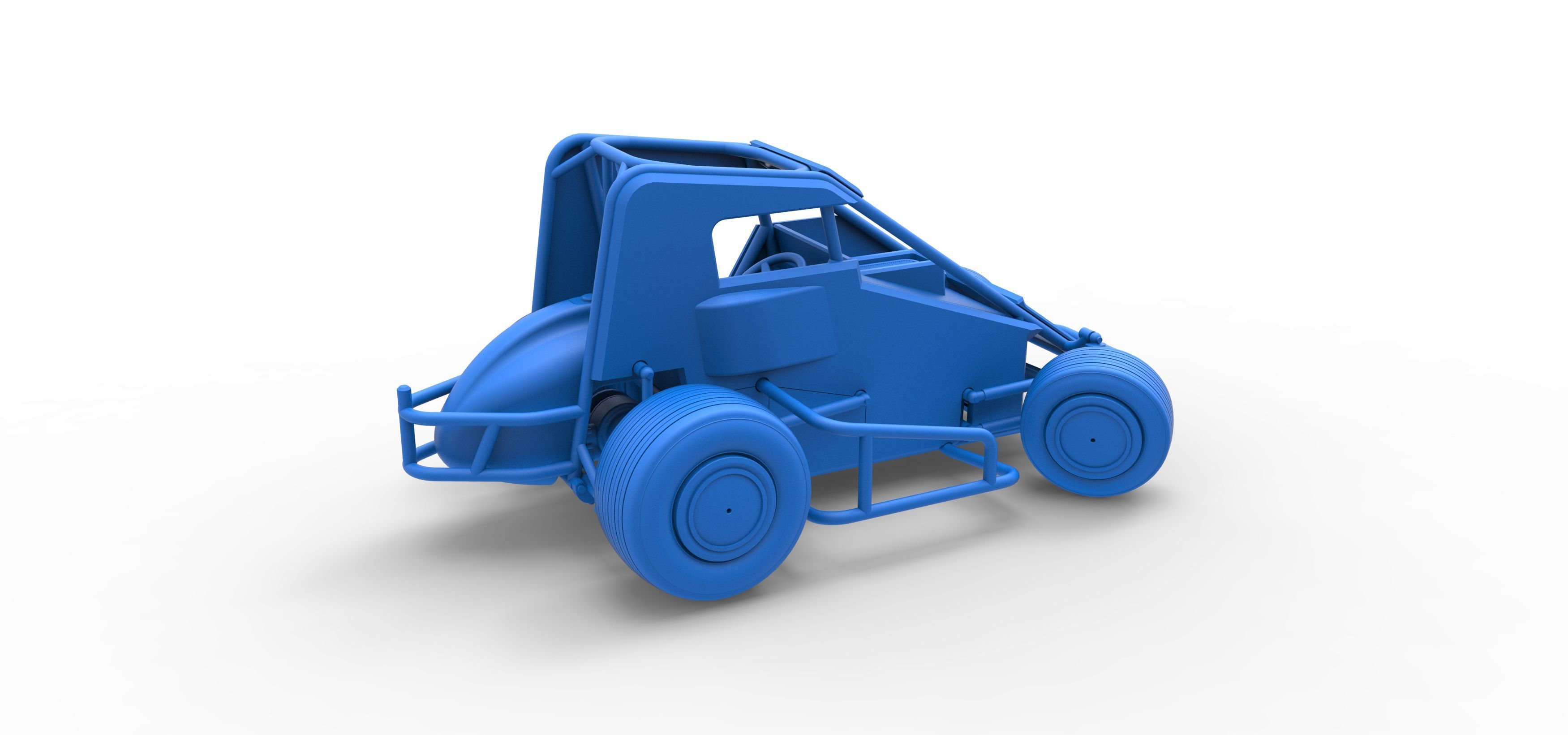 Midget car while turning Scale 1 to 25 3D print model_47
