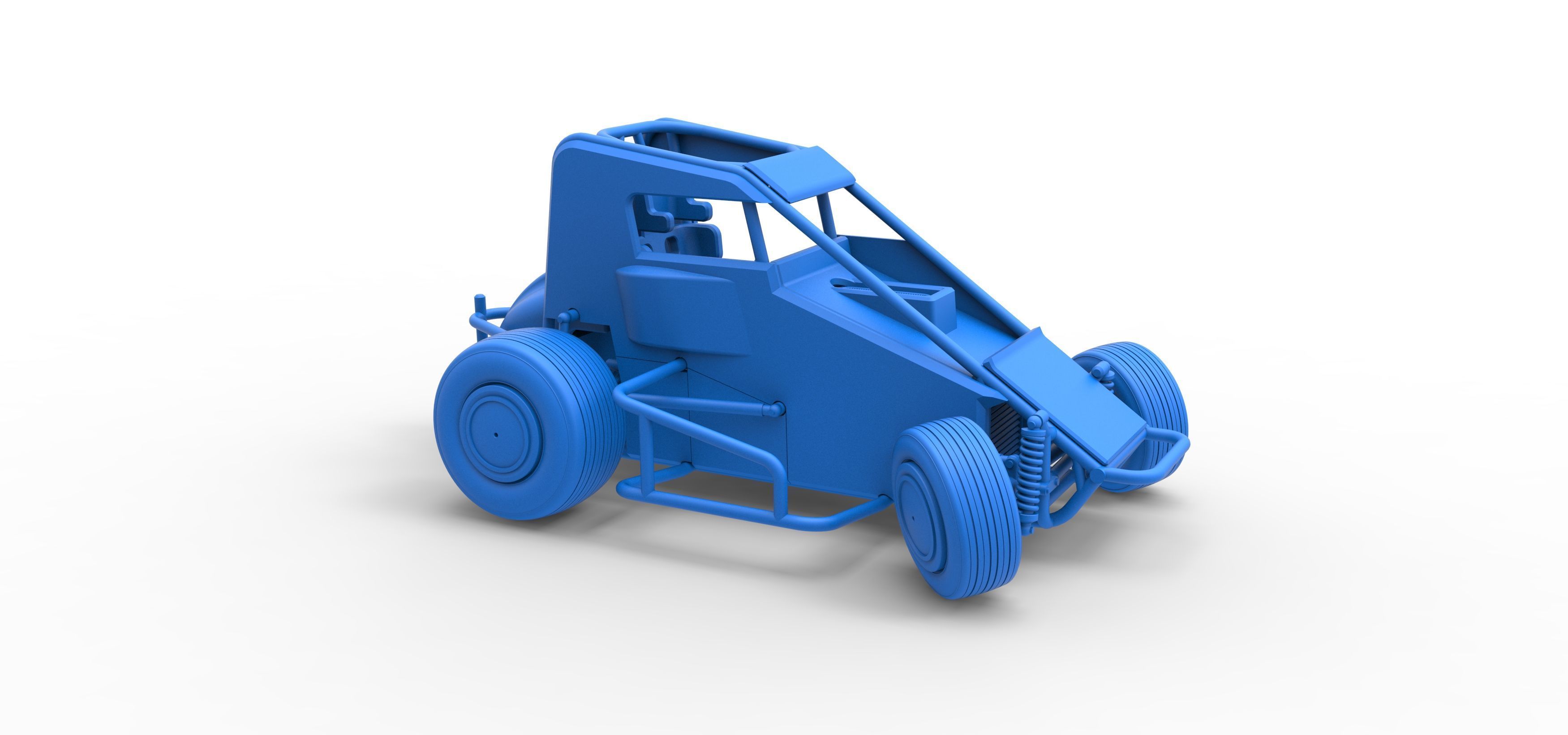 Midget car while turning Scale 1 to 25 3D print model_51