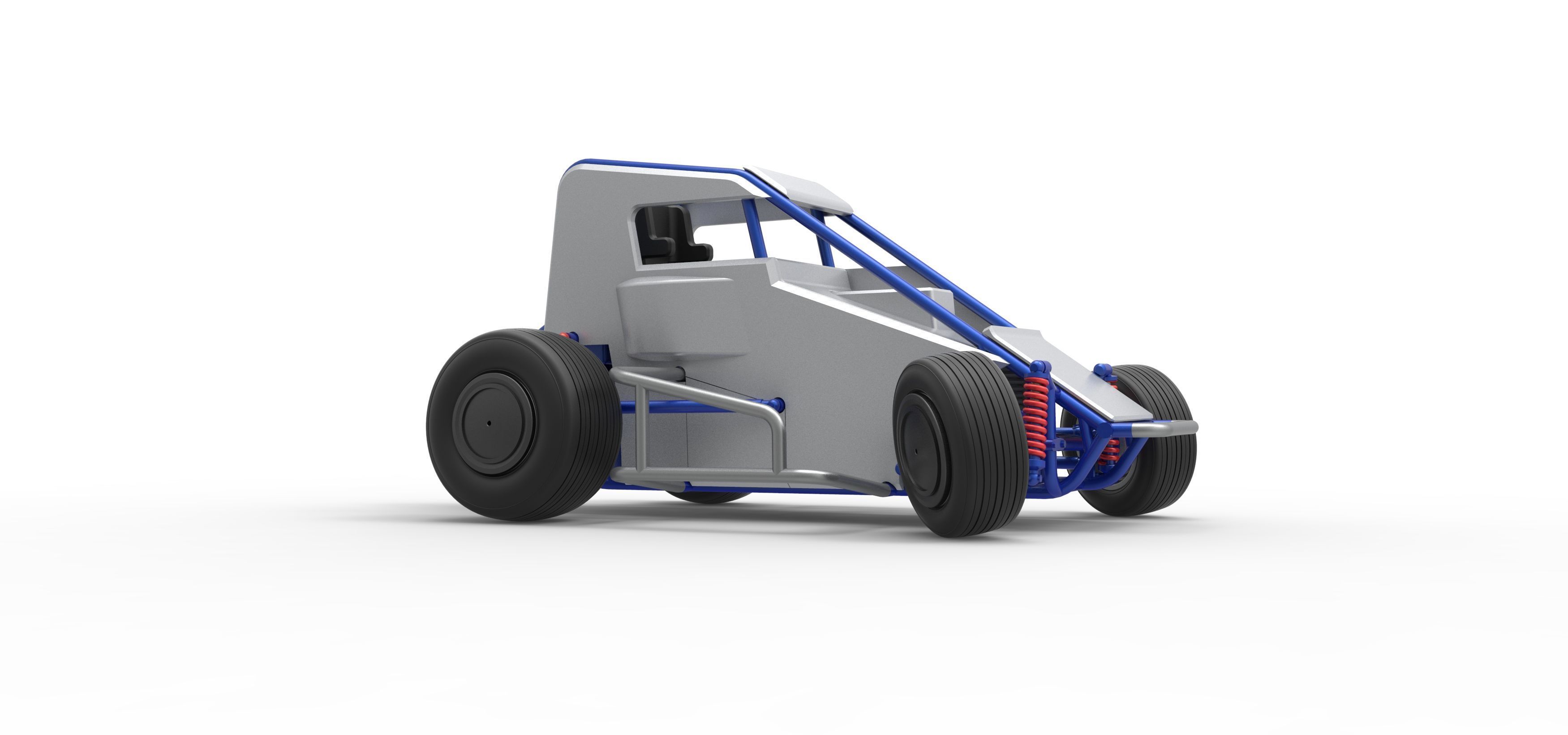 Midget car while turning Scale 1 to 25 3D print model_25