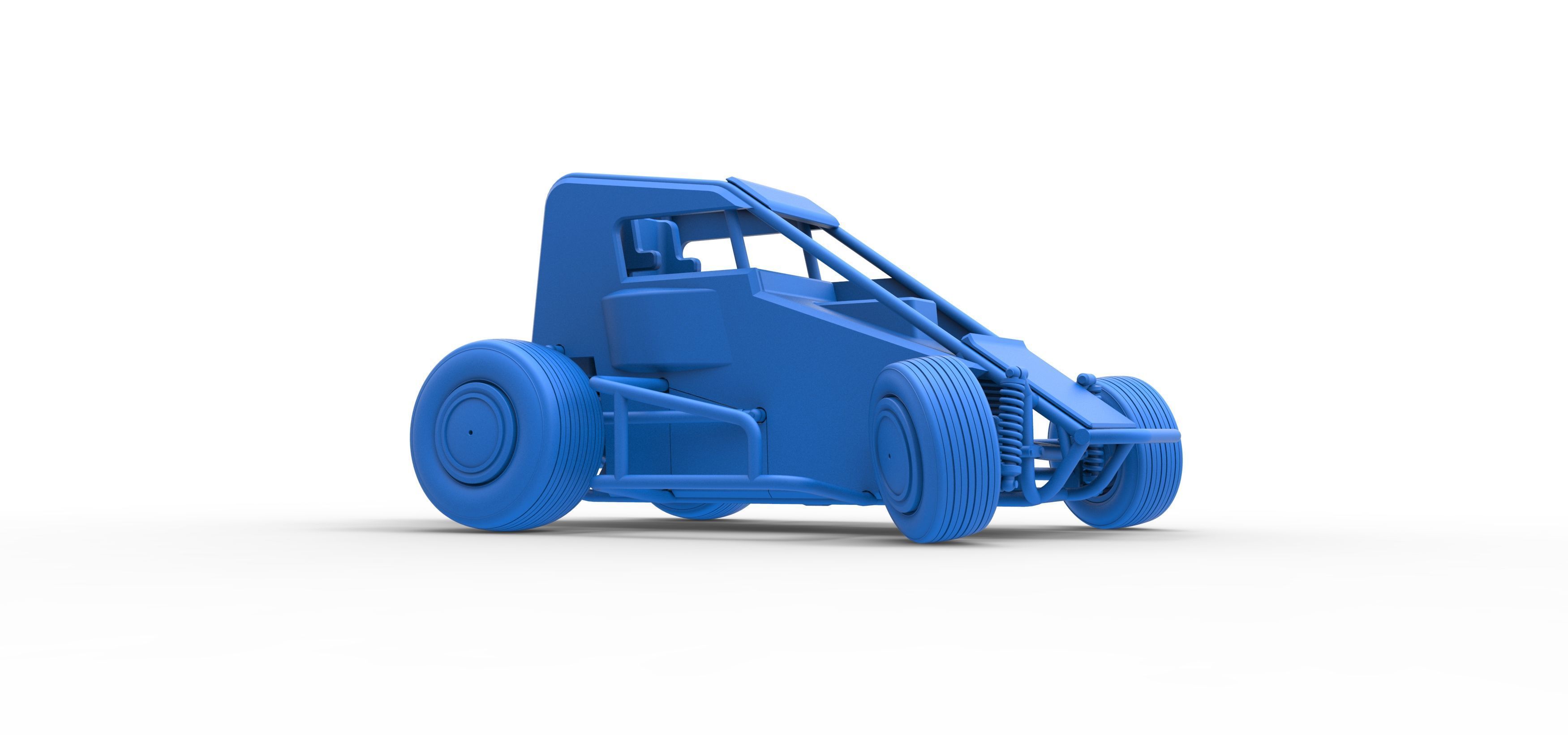 Midget car while turning Scale 1 to 25 3D print model_52