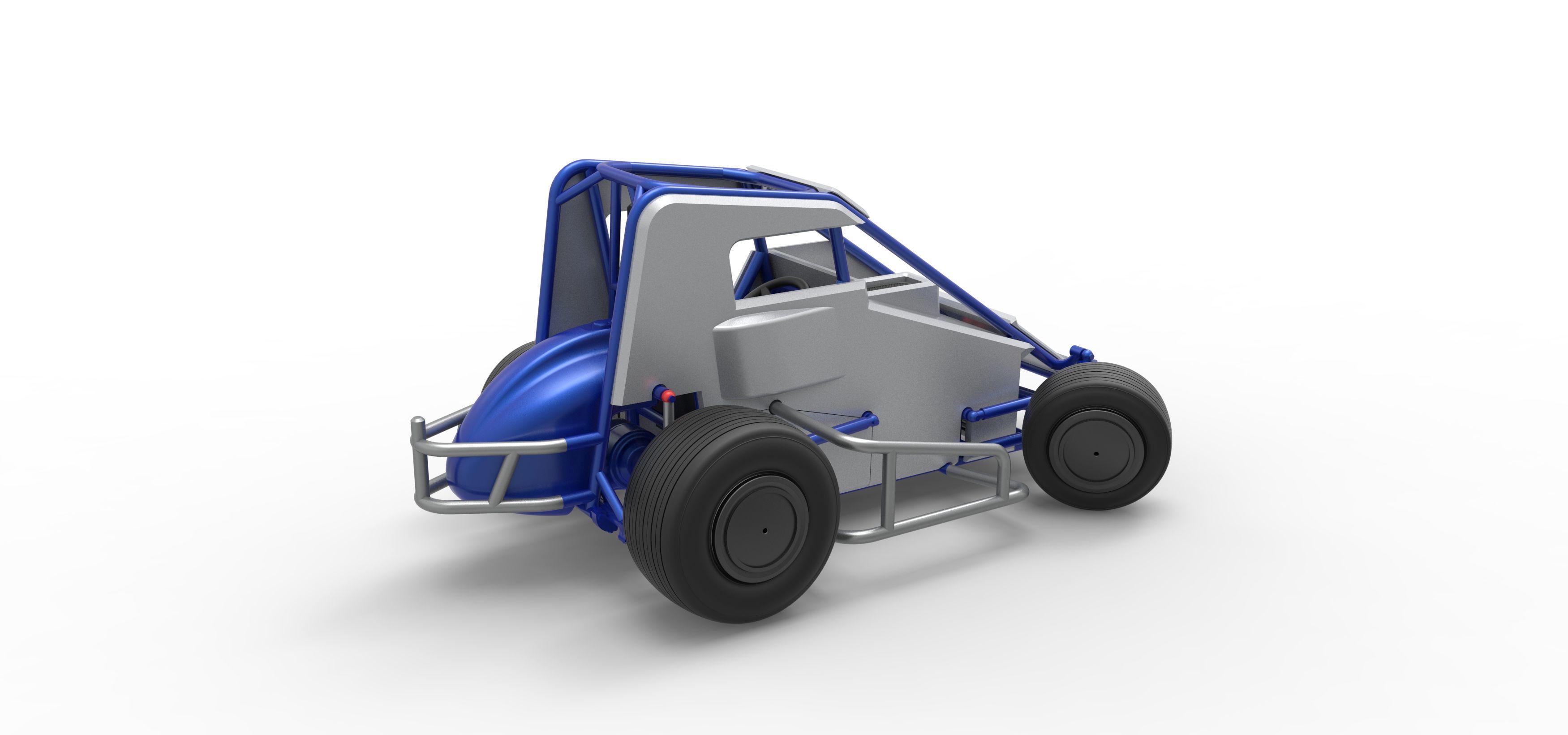 Midget car while turning Scale 1 to 25 3D print model_20