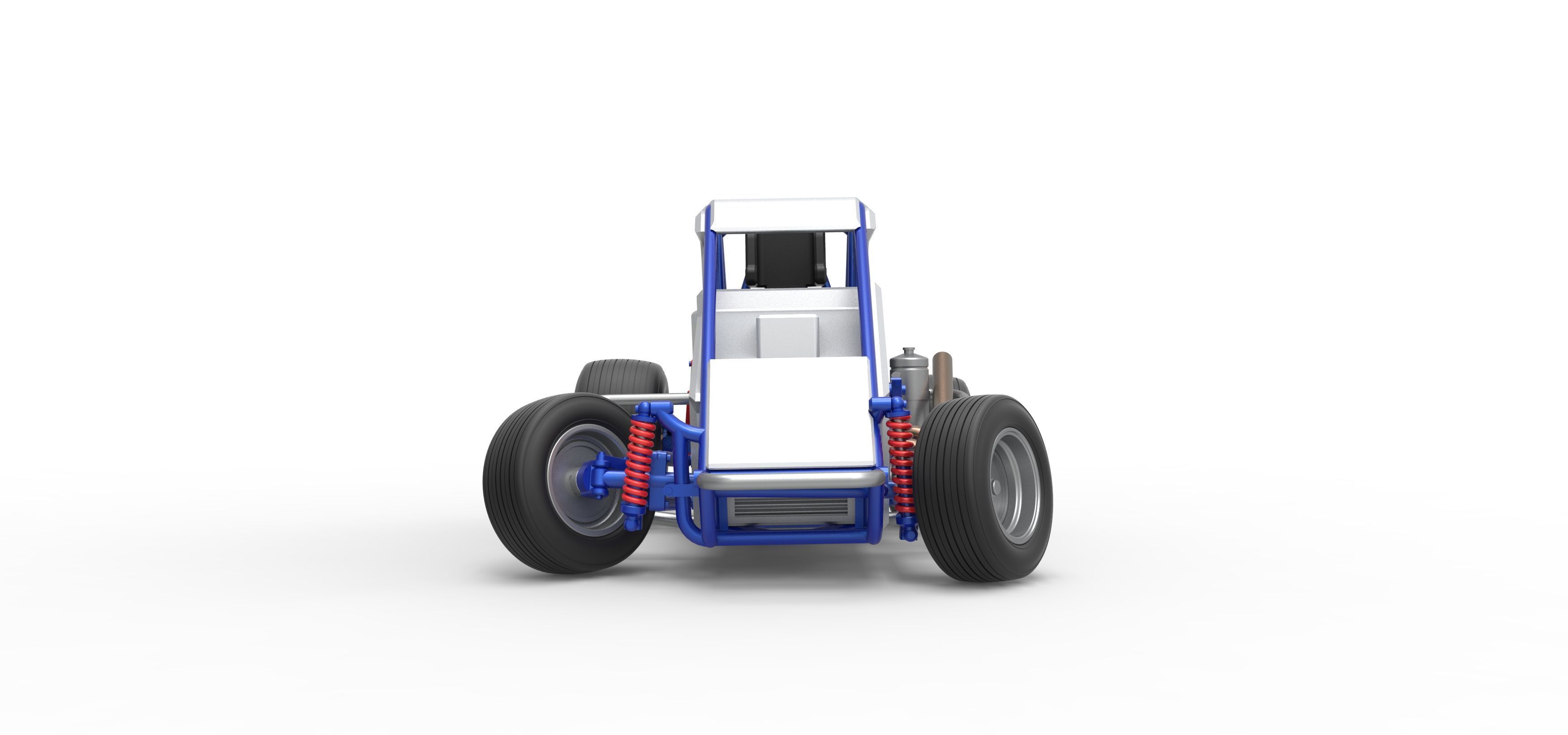 Midget car while turning Scale 1 to 25 3D print model_7