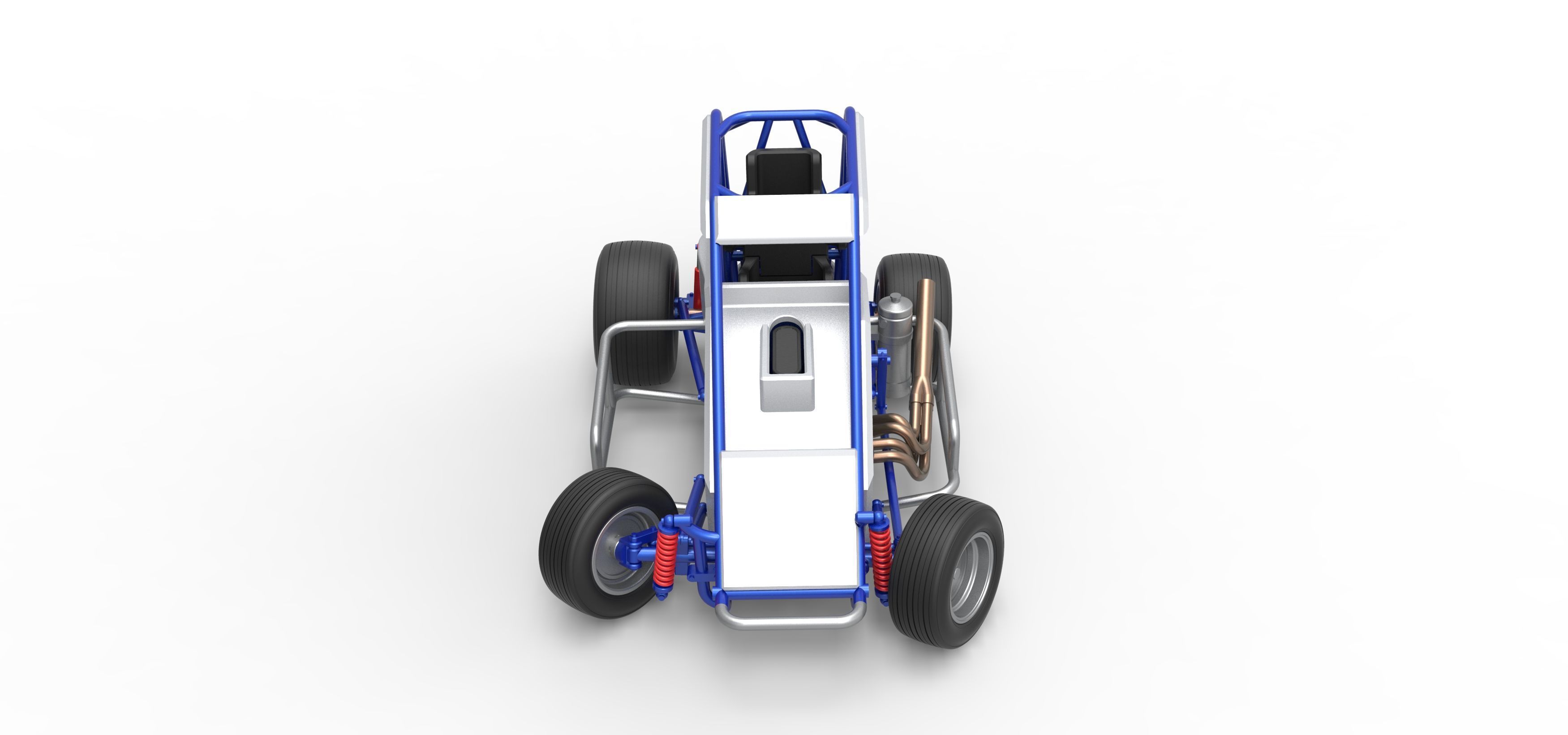 Midget car while turning Scale 1 to 25 3D print model_8