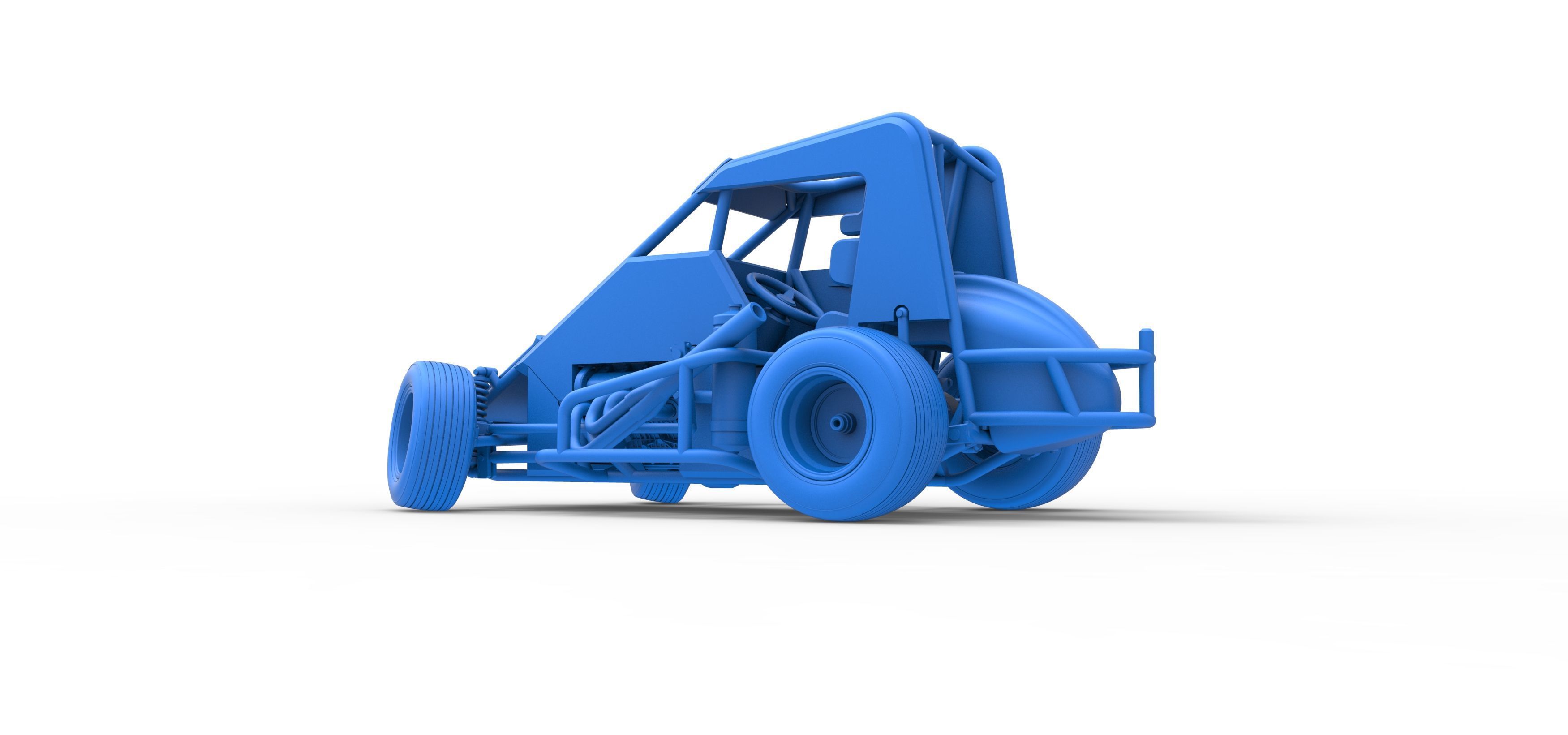 Midget car while turning Scale 1 to 25 3D print model_40