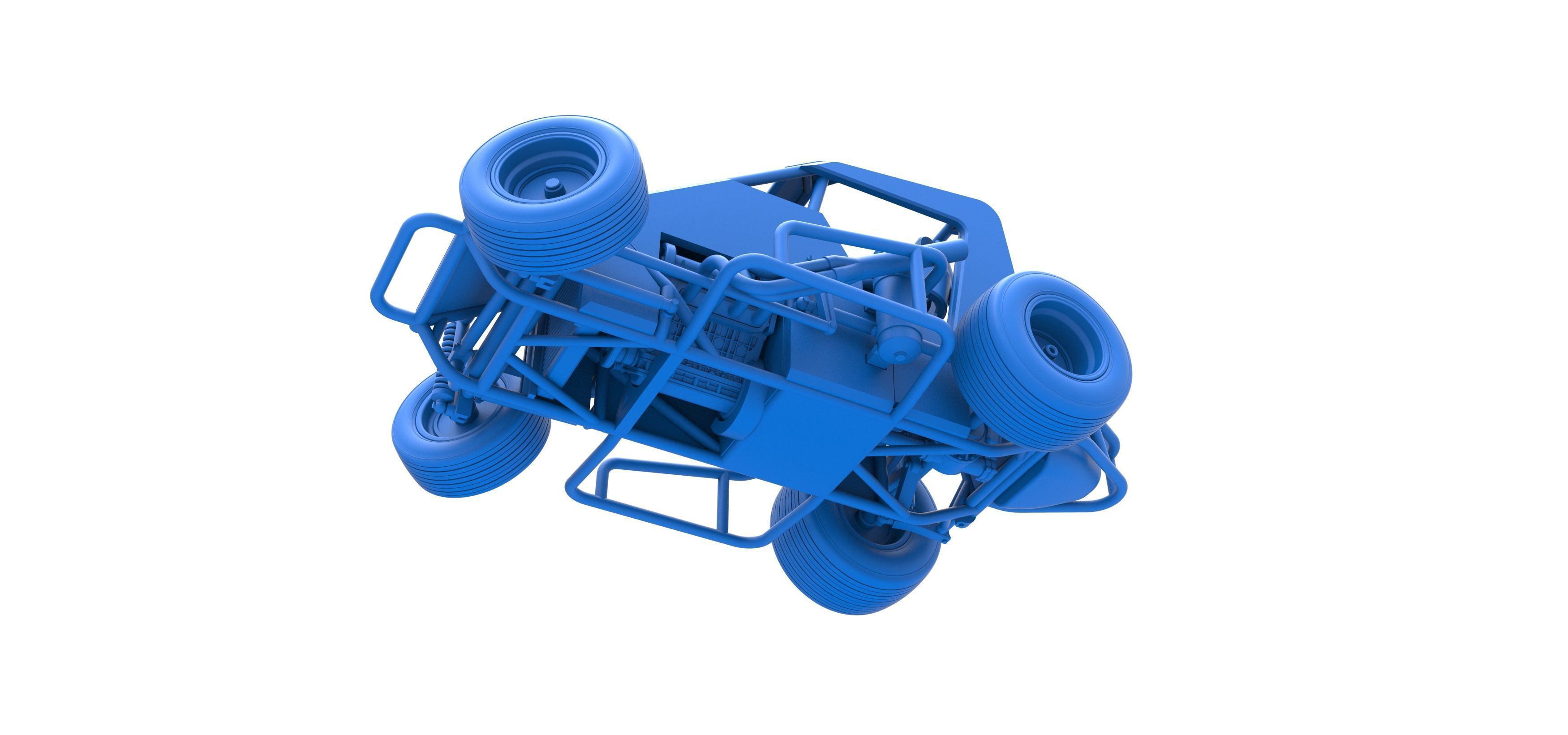 Midget car while turning Scale 1 to 25 3D print model_30