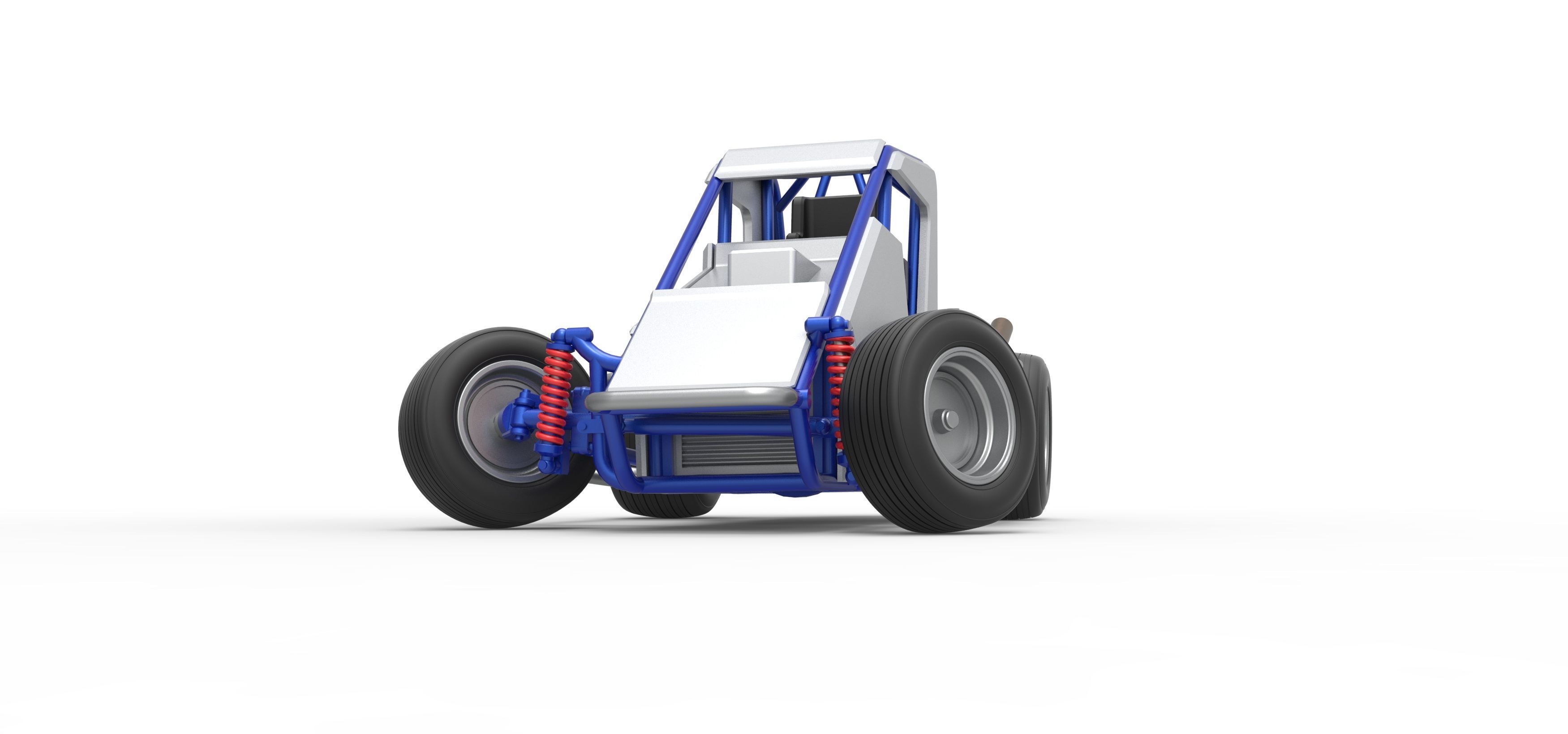 Midget car while turning Scale 1 to 25 3D print model_6