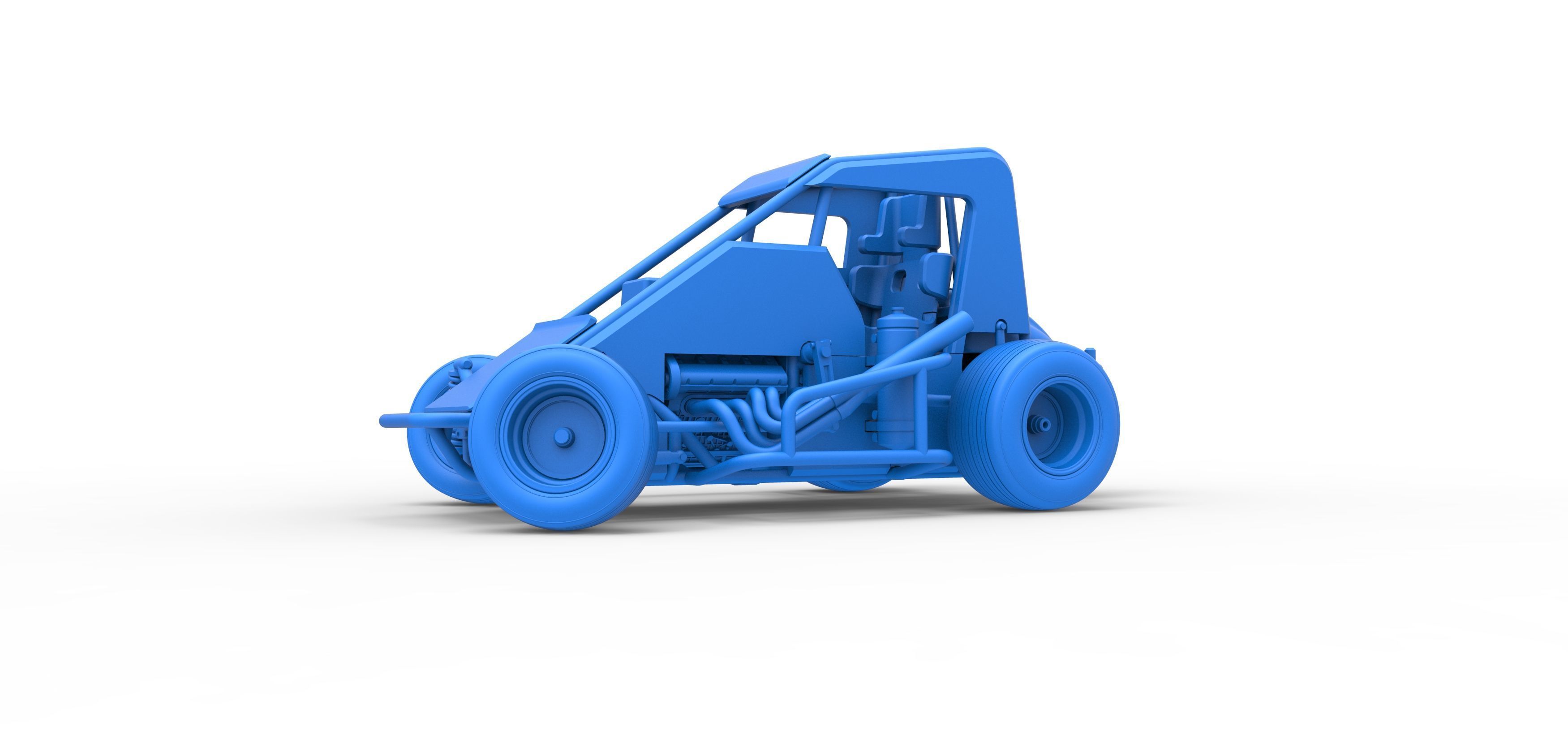Midget car while turning Scale 1 to 25 3D print model_29