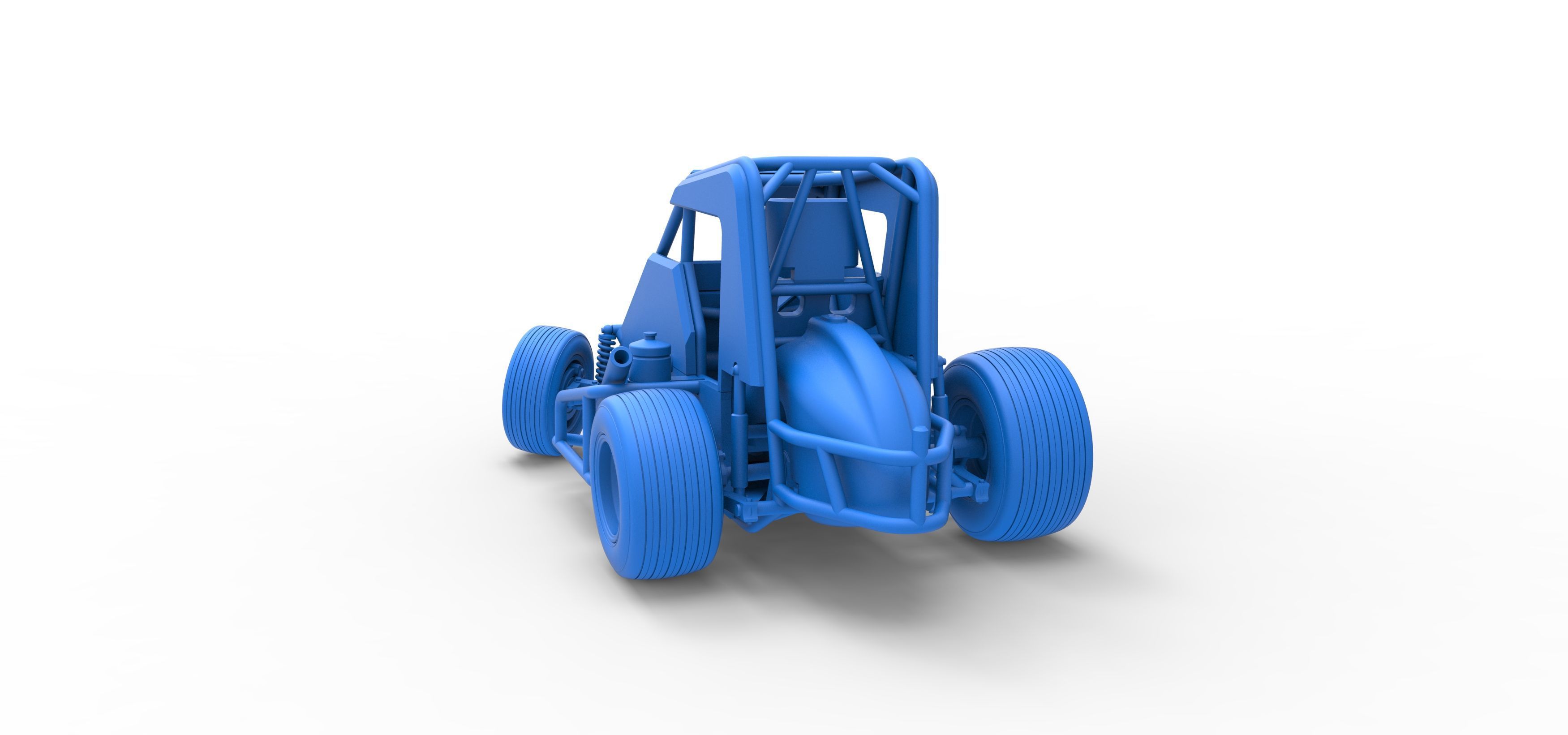 Midget car while turning Scale 1 to 25 3D print model_41
