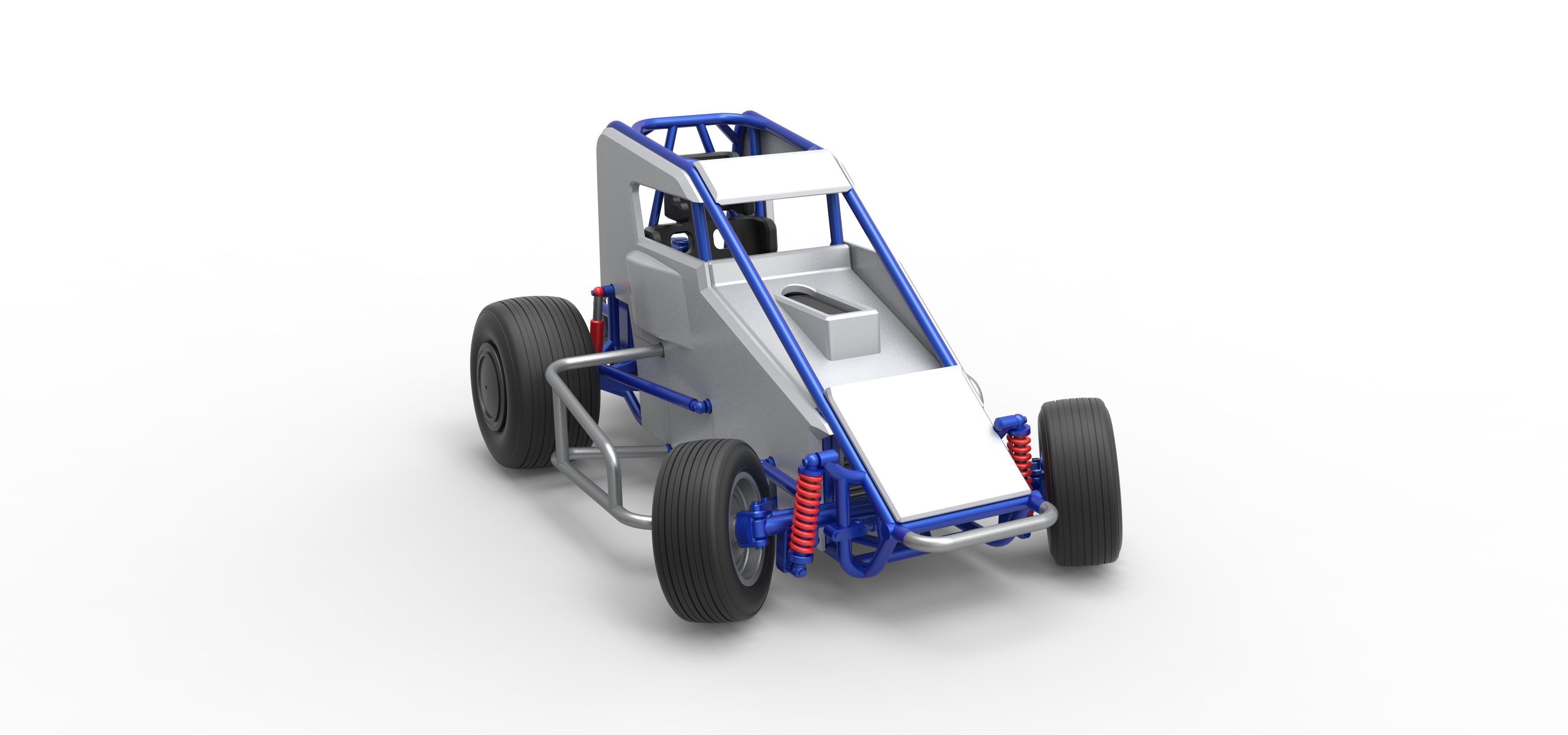 Midget car while turning Scale 1 to 25 3D print model_26