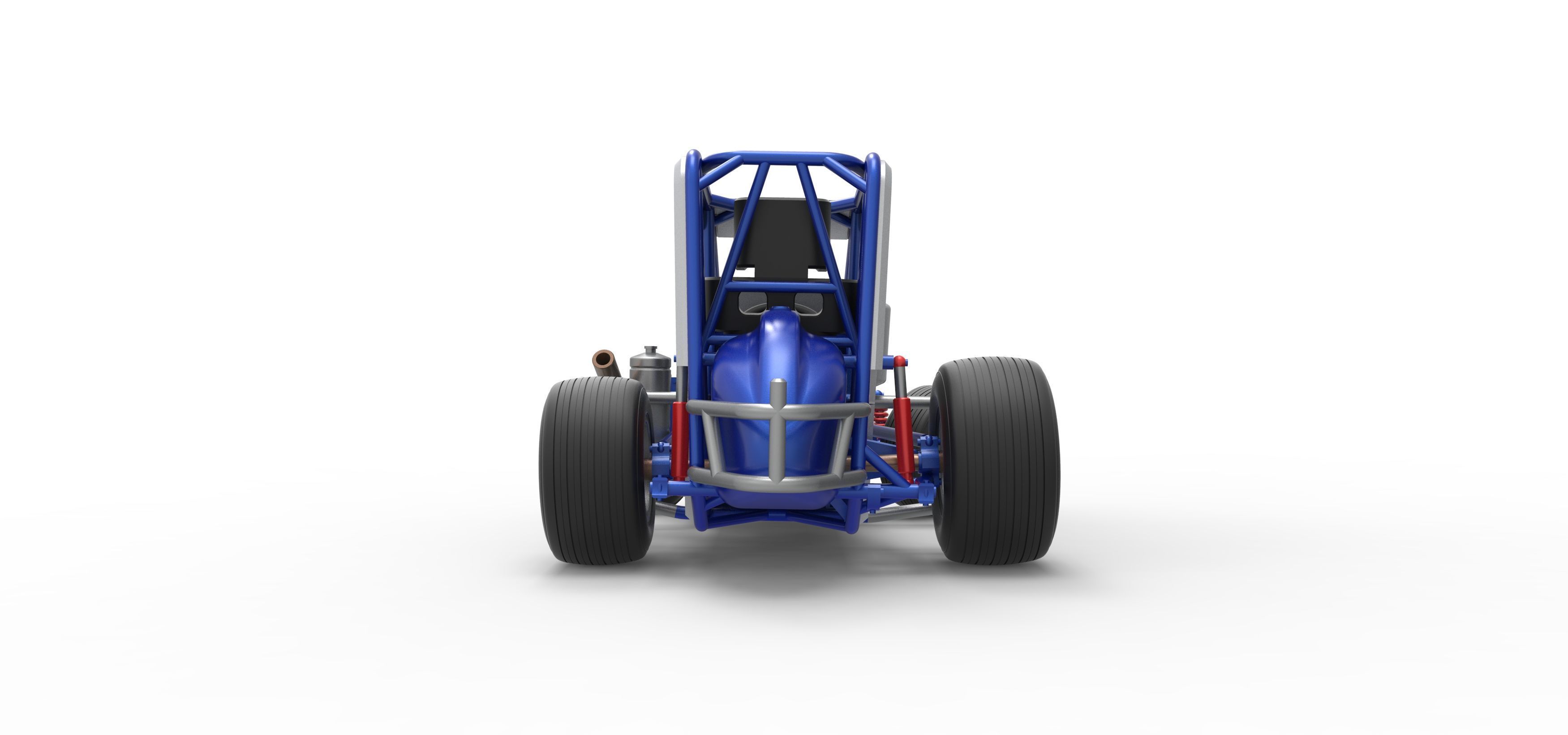 Midget car while turning Scale 1 to 25 3D print model_16