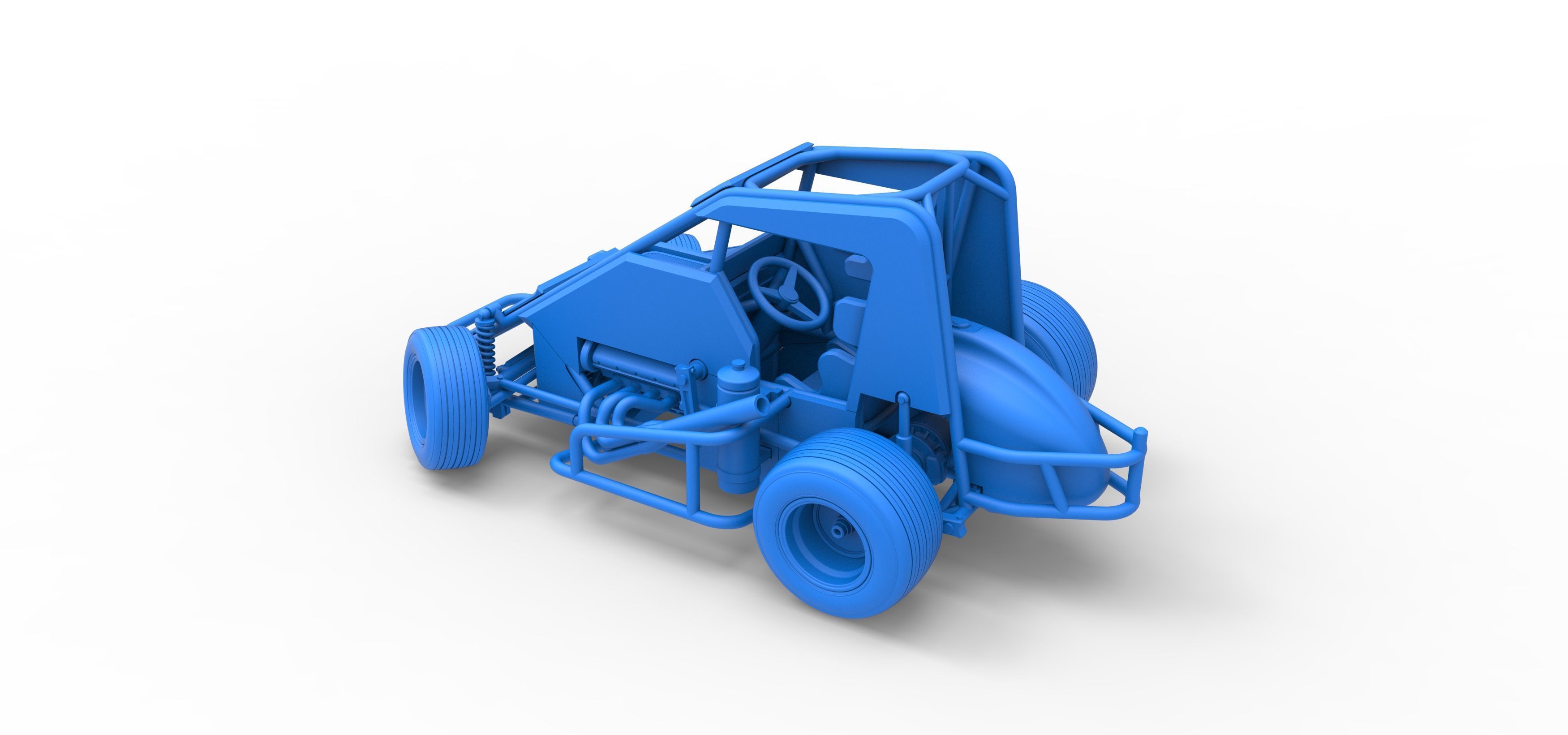Midget car while turning Scale 1 to 25 3D print model_39