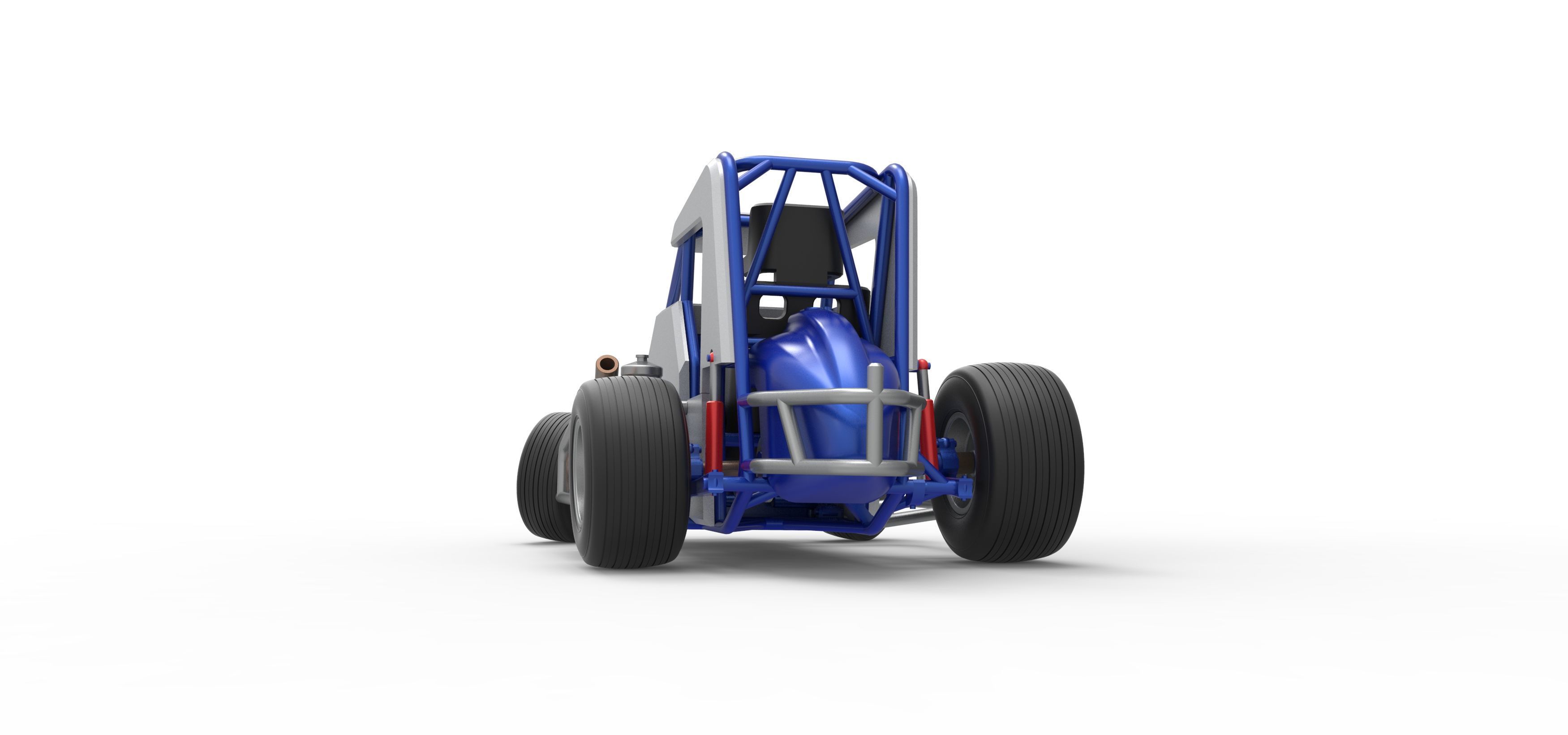 Midget car while turning Scale 1 to 25 3D print model_15