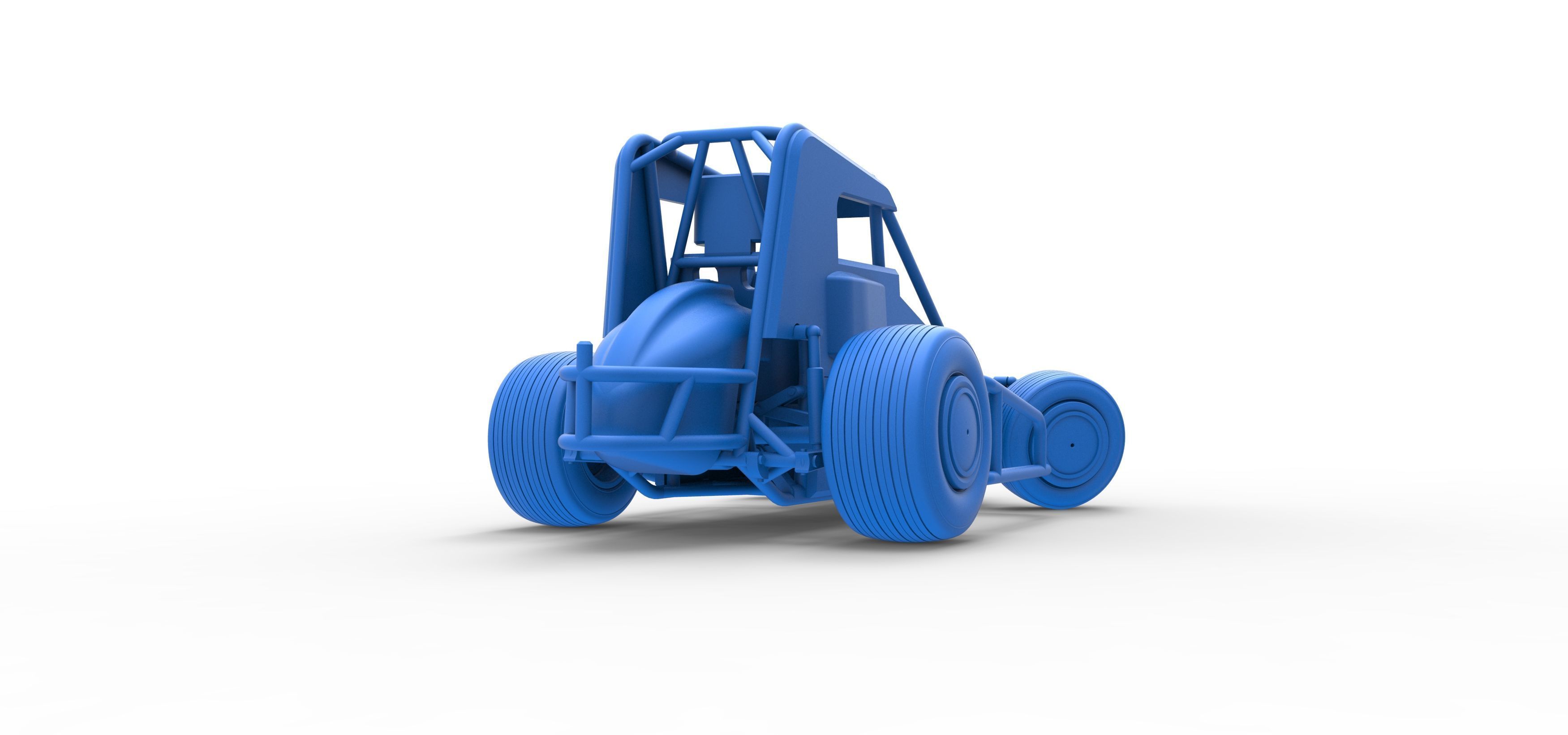 Midget car while turning Scale 1 to 25 3D print model_46