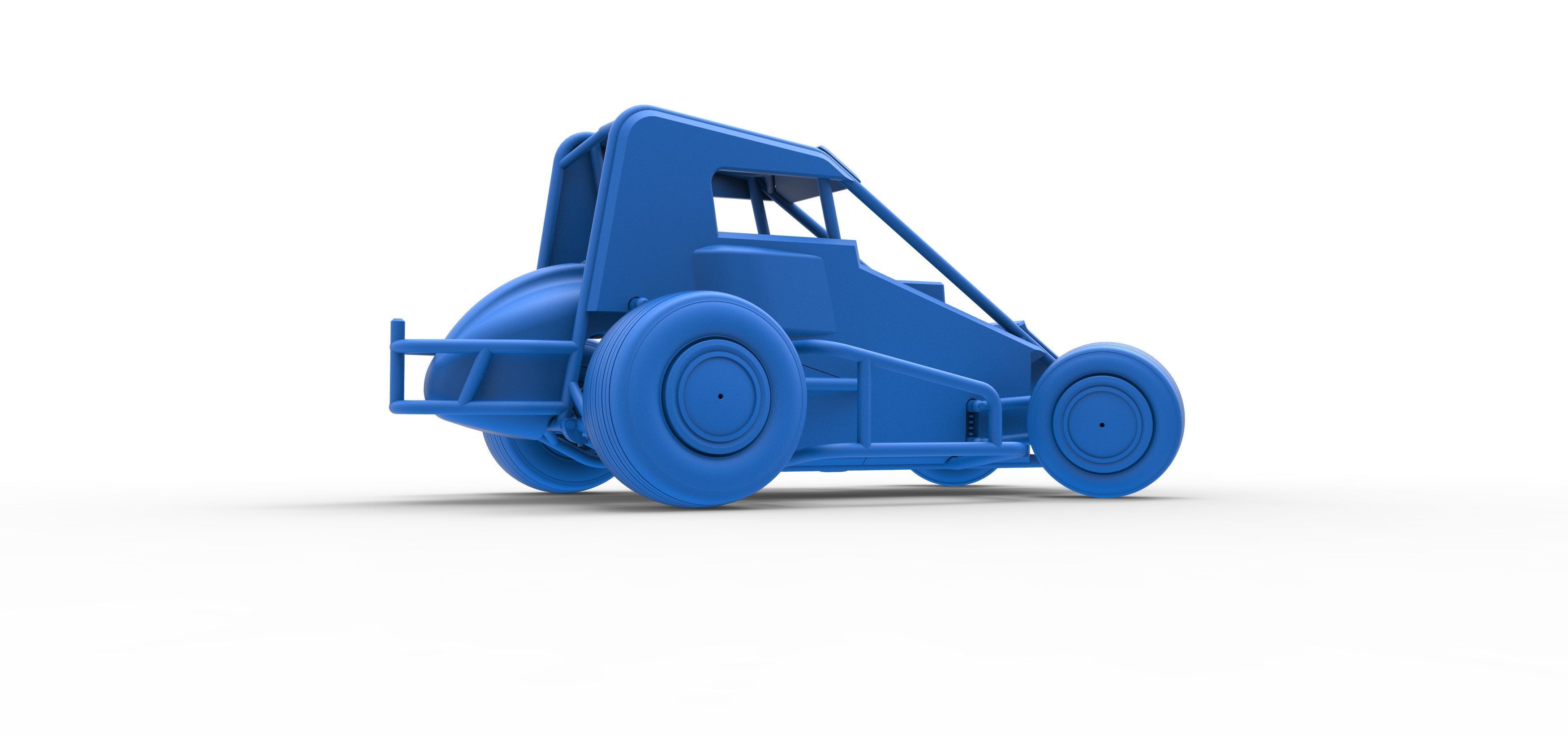Midget car while turning Scale 1 to 25 3D print model_48