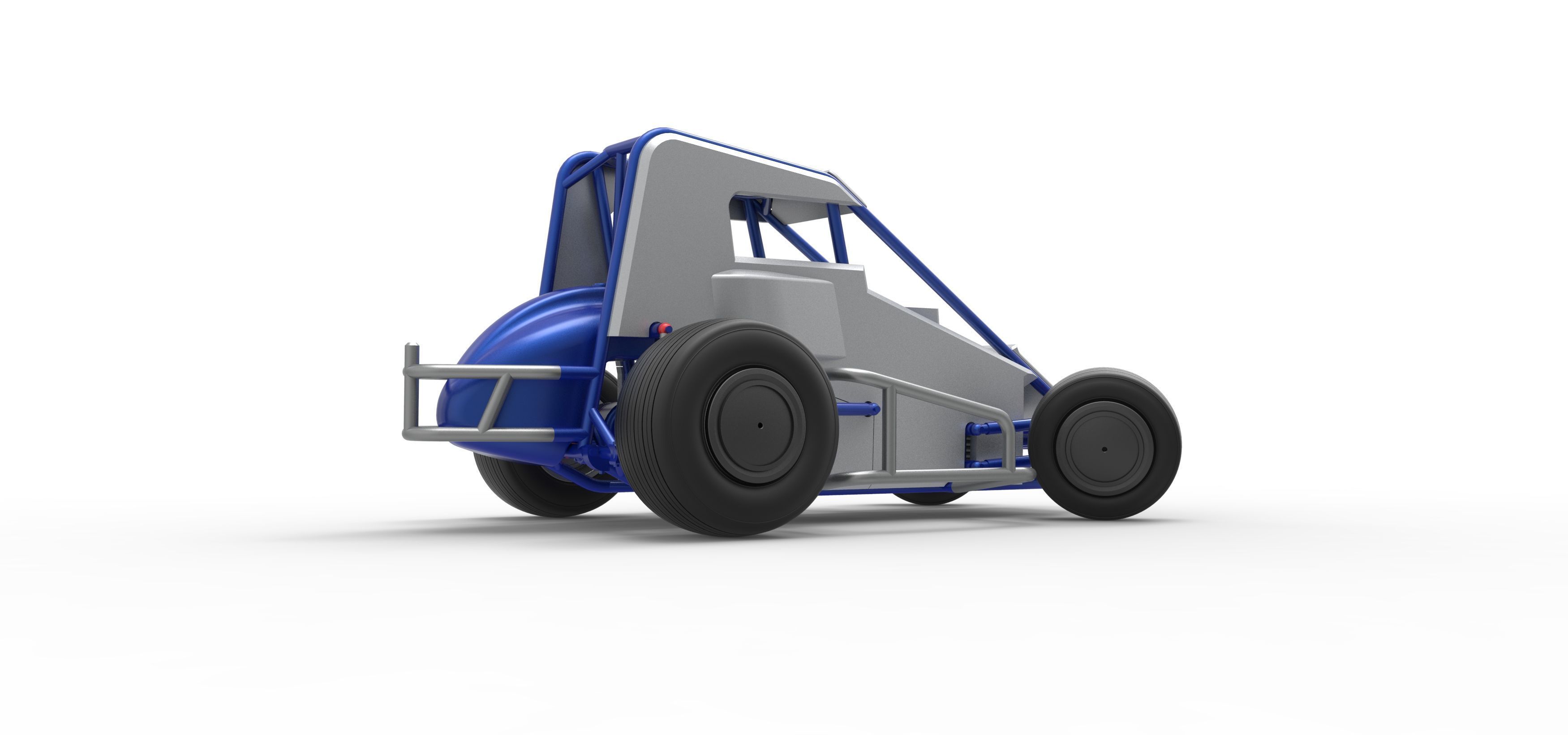 Midget car while turning Scale 1 to 25 3D print model_21