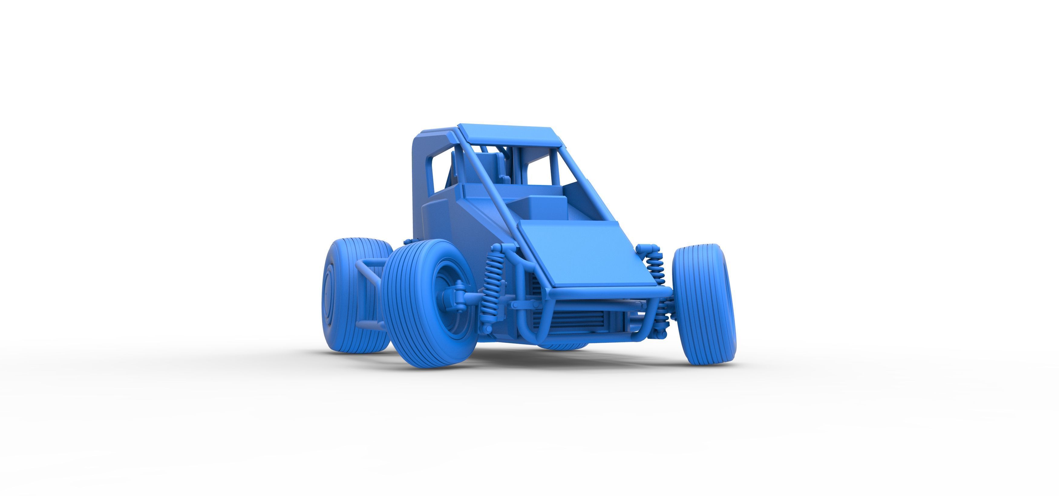 Midget car while turning Scale 1 to 25 3D print model_54