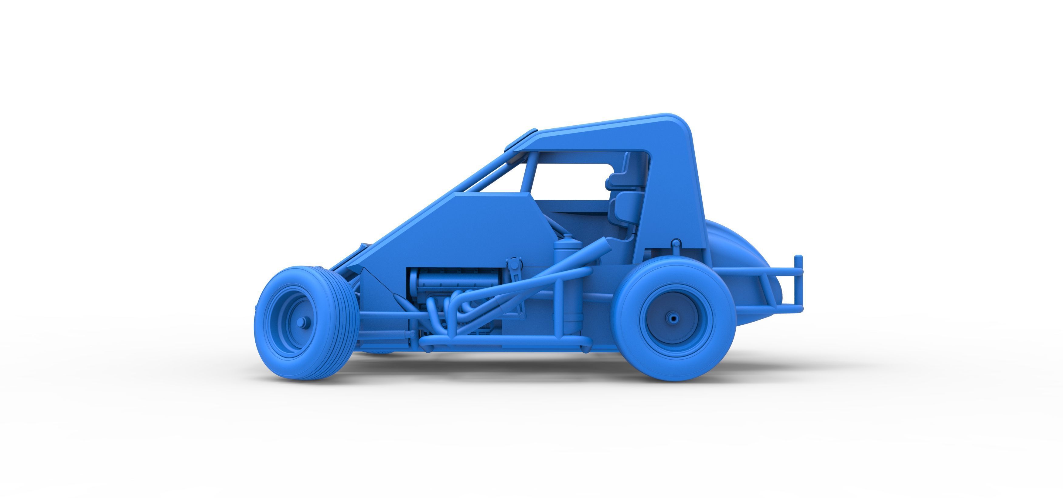 Midget car while turning Scale 1 to 25 3D print model_36