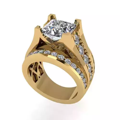 Diamond ring design 3d render